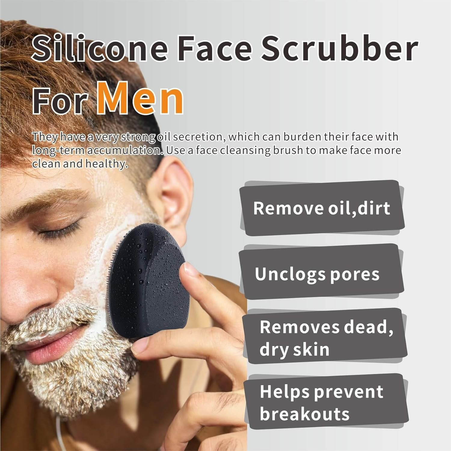Silicone Face Scrubber,Soft Face Cleansing Brush,Face Pore Blackhead Remover Exf