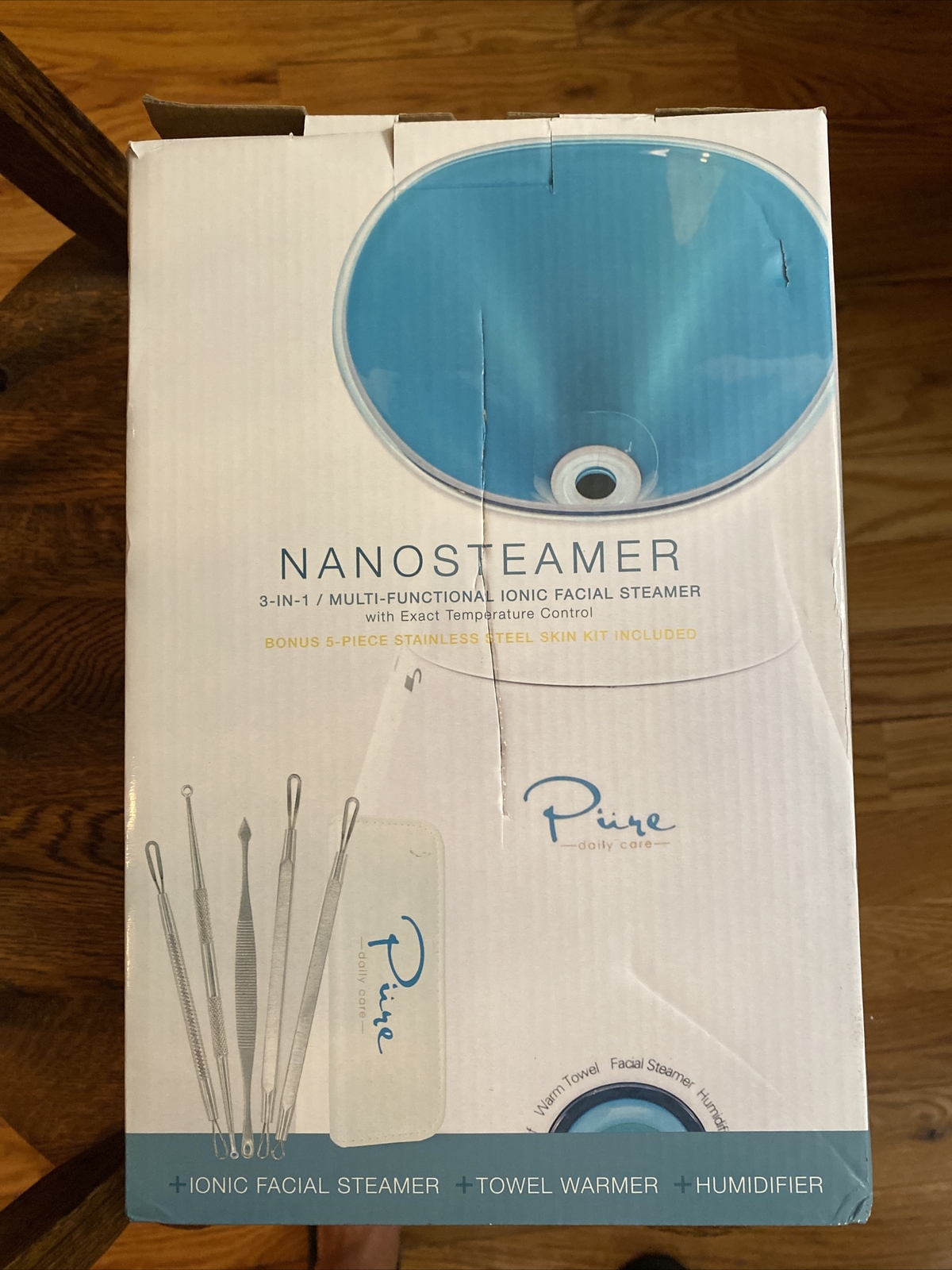 Pure Daily Care NanoSteamer 3-in-1 Ionic Facial Steamer with 5 Piece Skin Kit