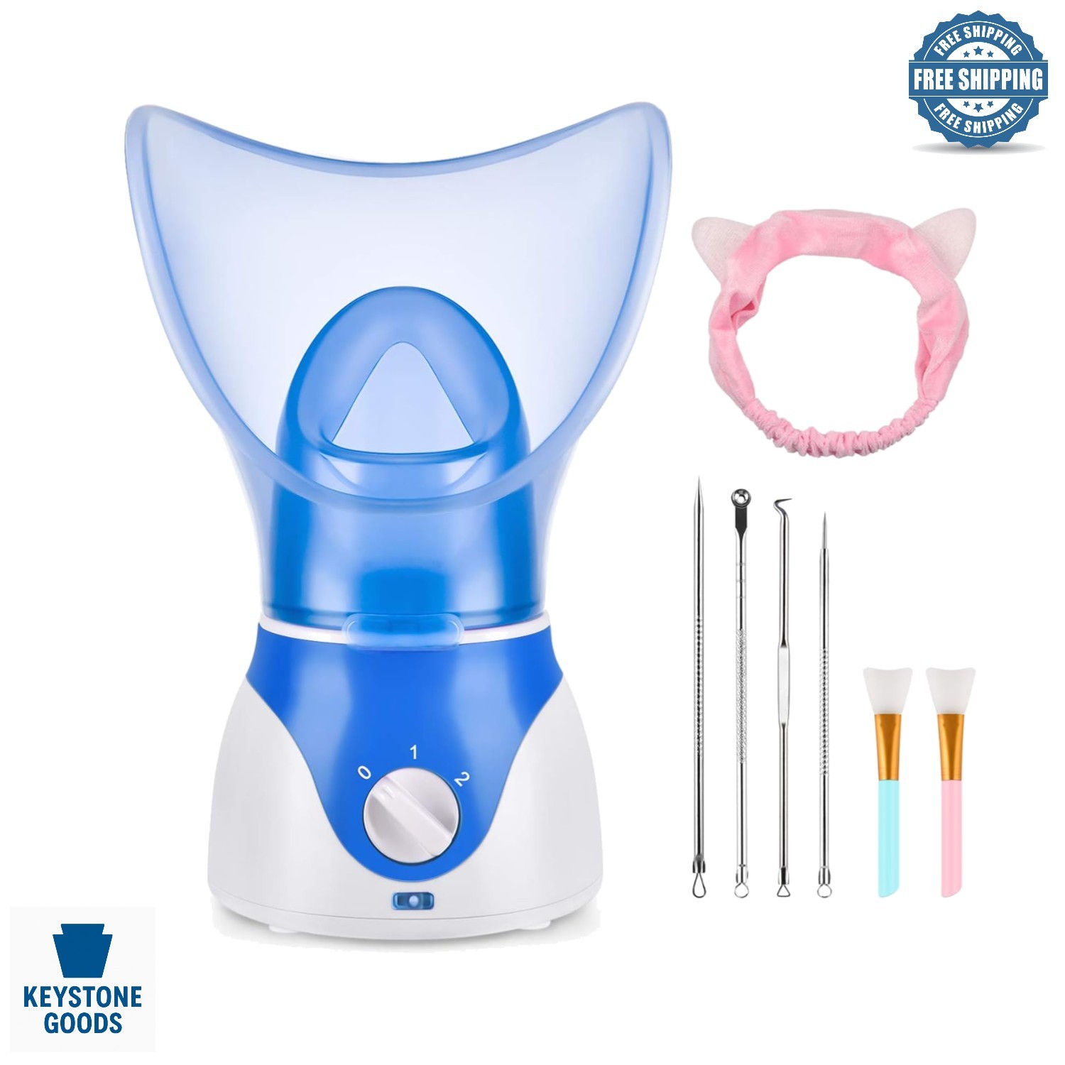 Nano Ionic Facial Steamer with Blackhead Remover & Spa Kit