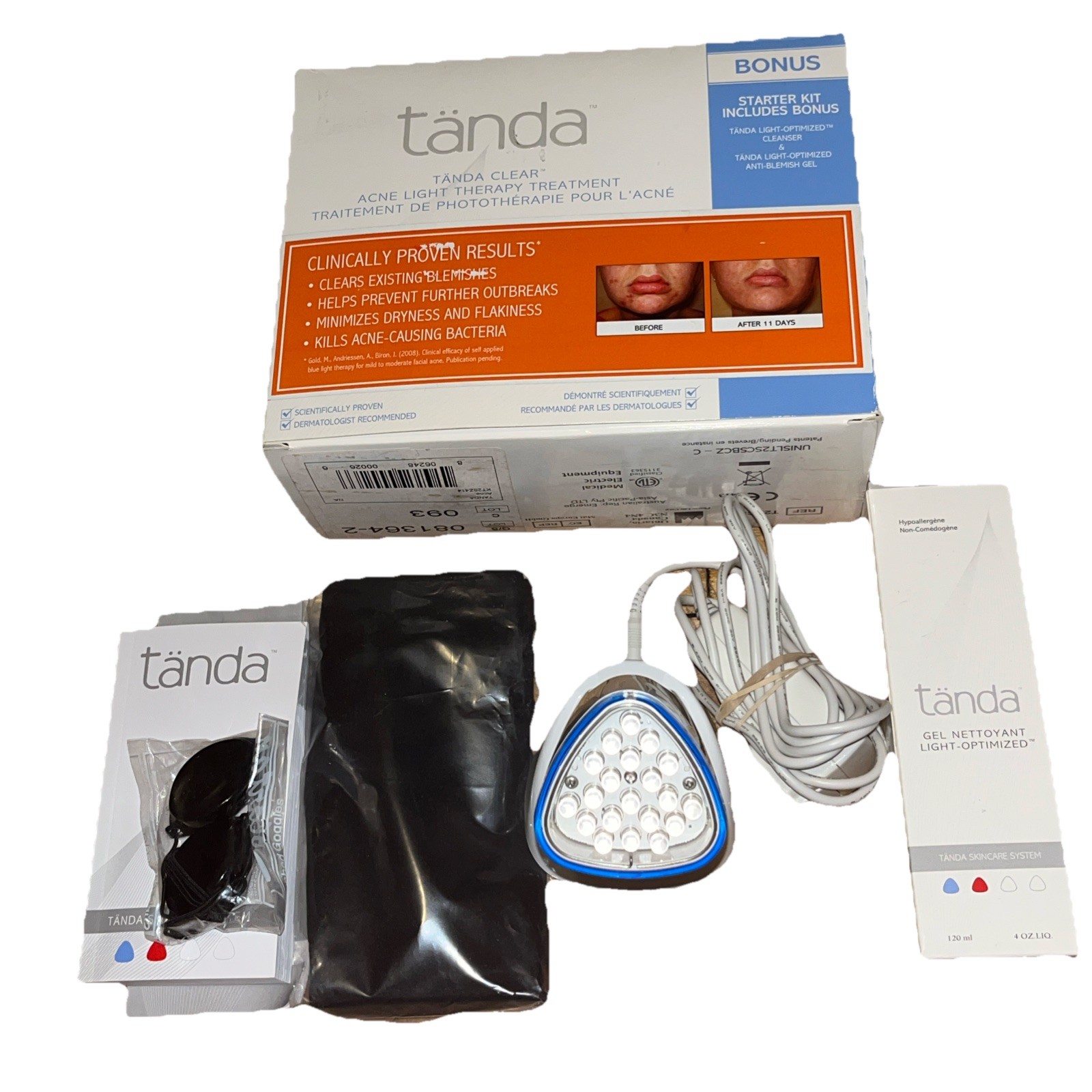 Tanda Clear Acne Light Therapy Treatment – Complete in Box + Extras