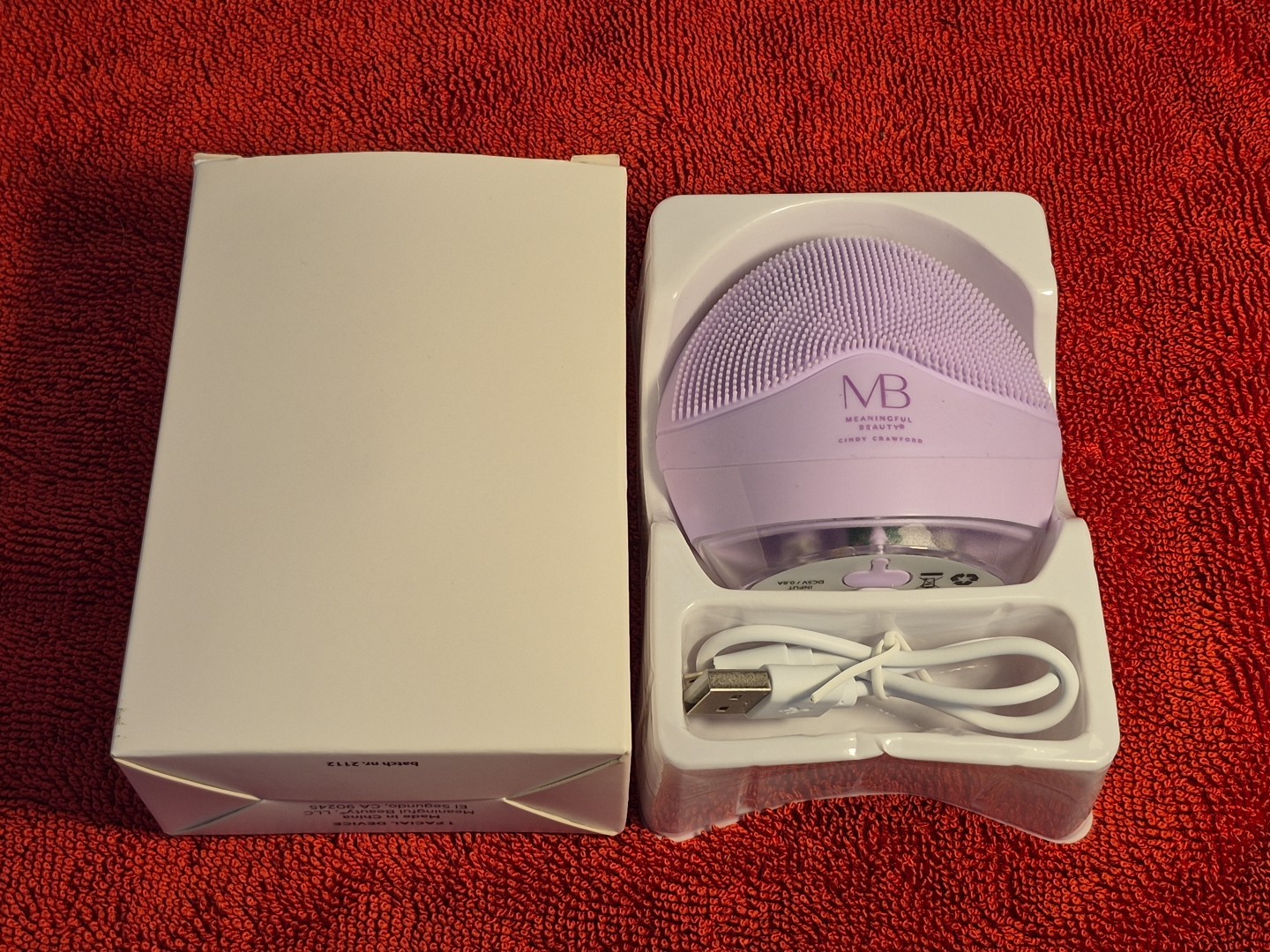 Meaningful Beauty Facial Device Scrub Portable Purple USB Charger New with Box