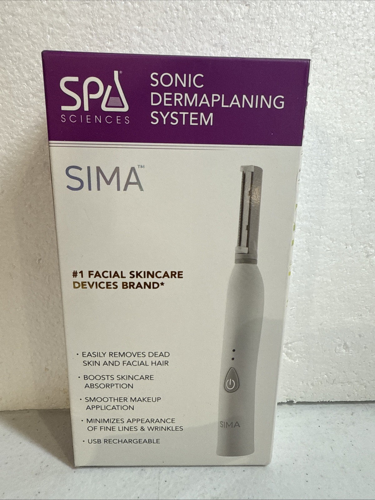 Spa Sciences SIMA Deluxe Sonic Dermaplaning System USB Rechargeable Pink