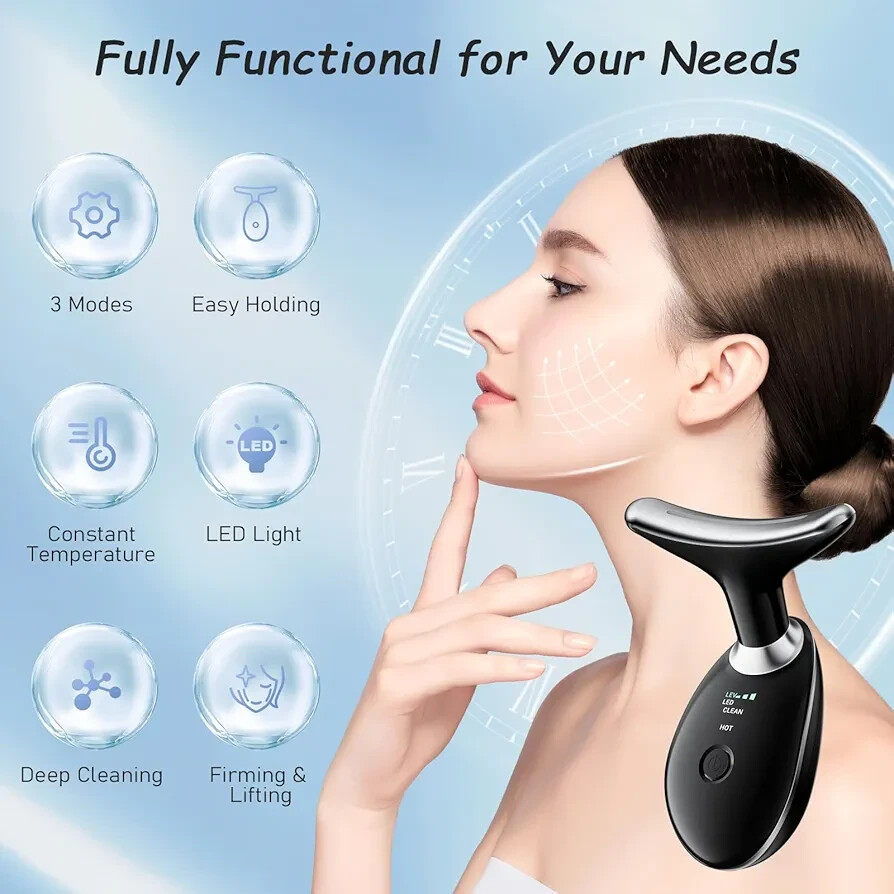 Face and Neck Tool 7 in 1 Electric Facial Device Wrinkle Removal Home Daily Use