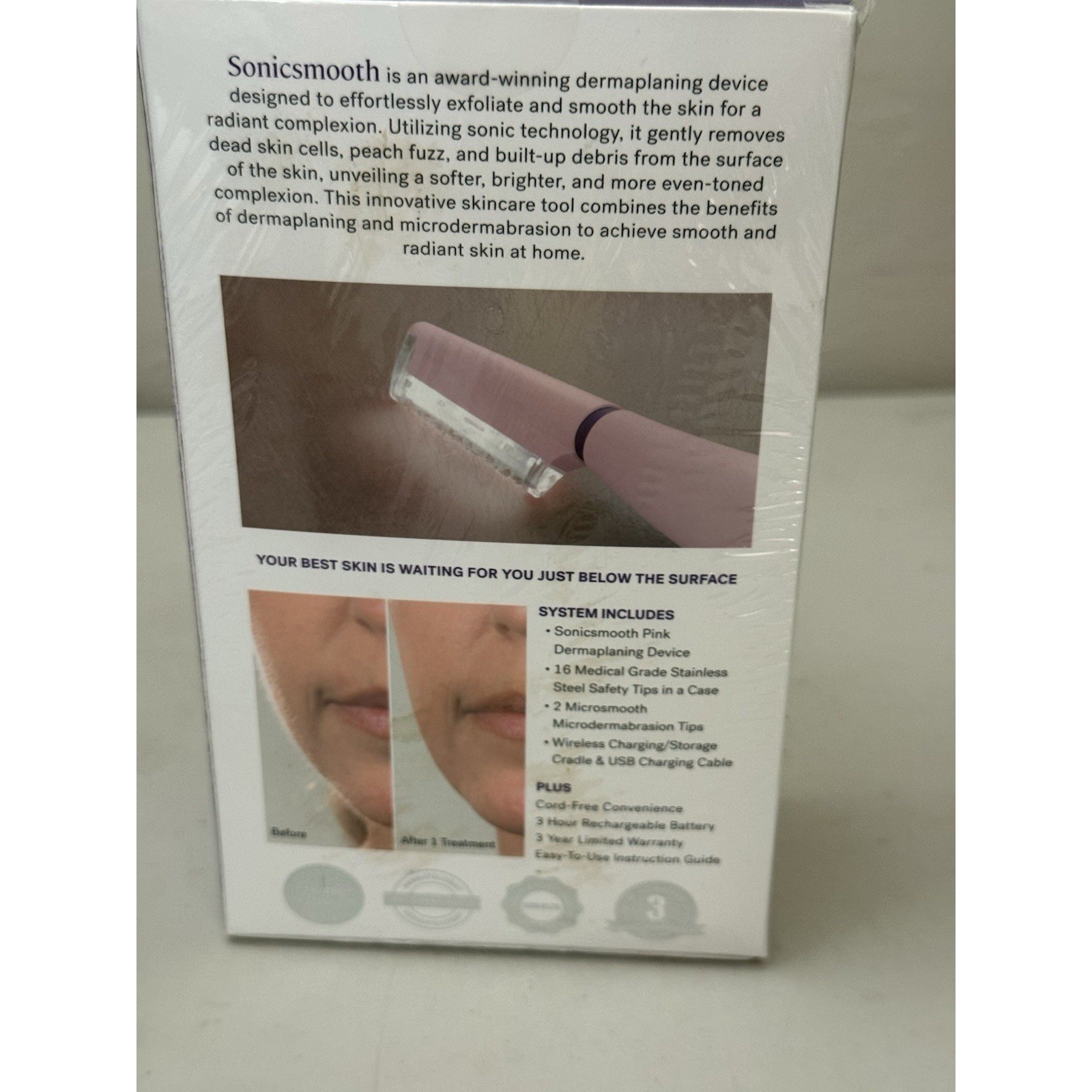 Michael Todd Beauty Sonicsmooth Pro+ 2-in-1 Sonic Dermaplanning Exfoliation NEW