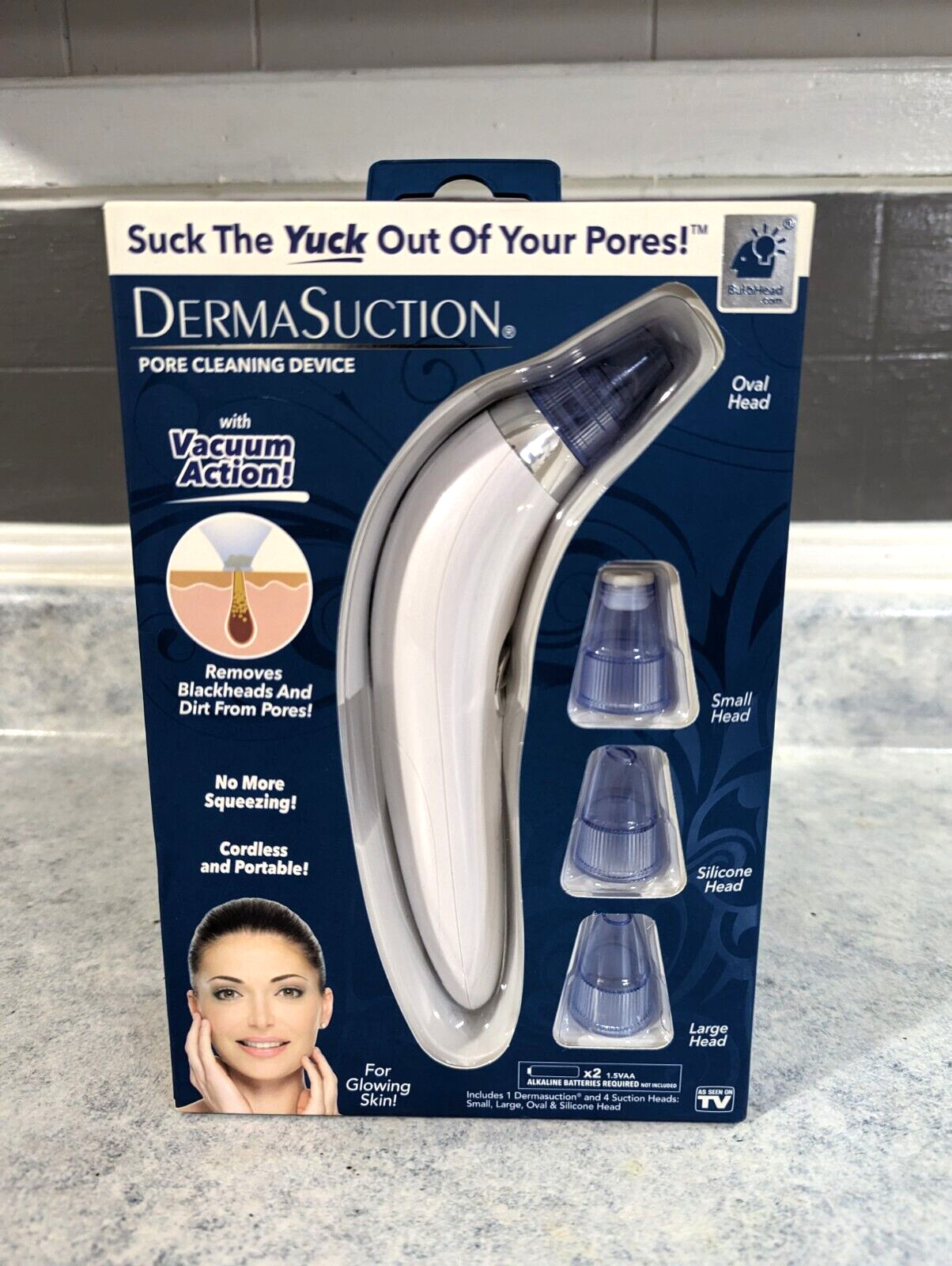 DermaSuction 129726 Pore Cleaning Device Cordless with Vacuum Action by Bulbhead