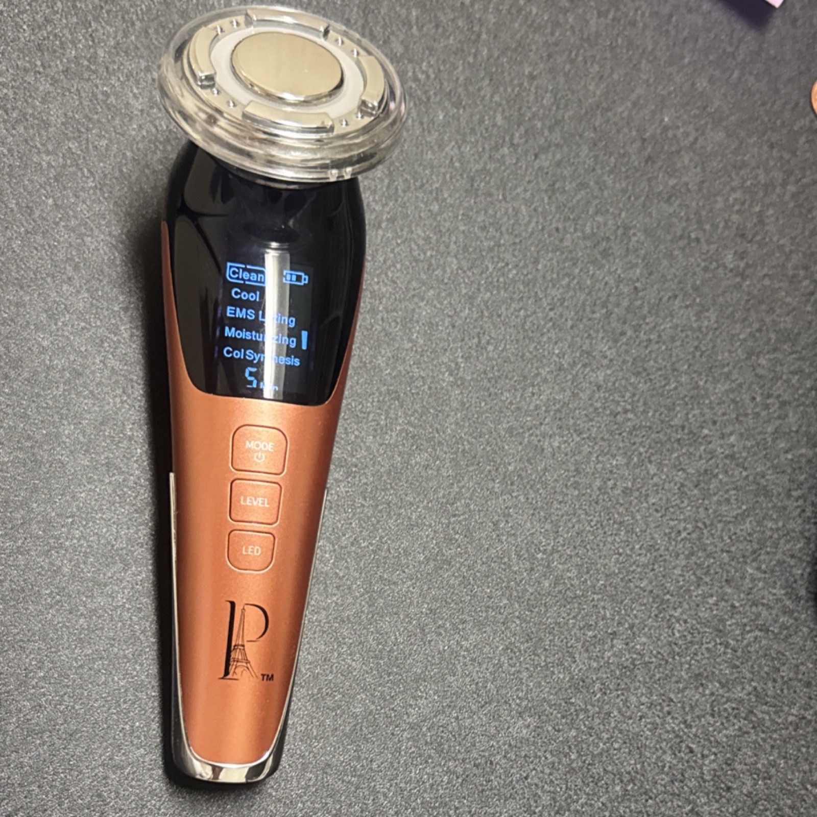 LPA Electric Facial Brush LED Copper Black Plastic Metal