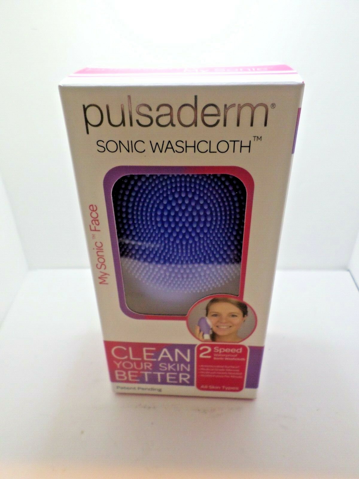 Pulsaderm Sonic Washcloth – Micro Pulse Cleansing (Lavender) 2 Speed Waterproof
