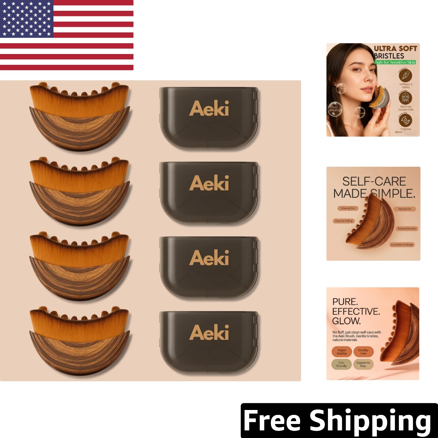 Lymphatic Contour Face Brush Set – Reduce Puffiness & Sculpt Your Features