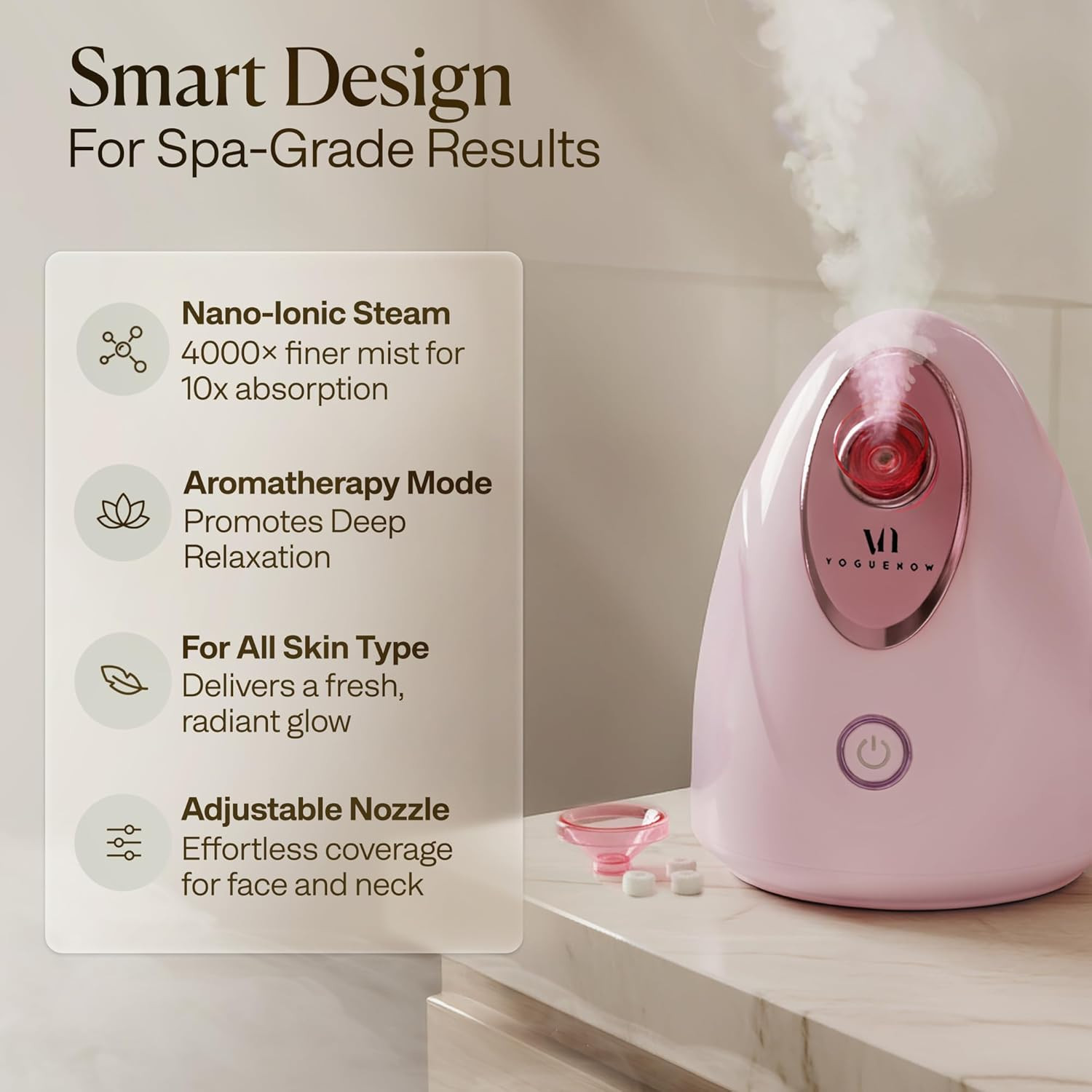 Facial Steamer Spa Kit with Complimentary 15 Skin Care Tools | Face Steamer for