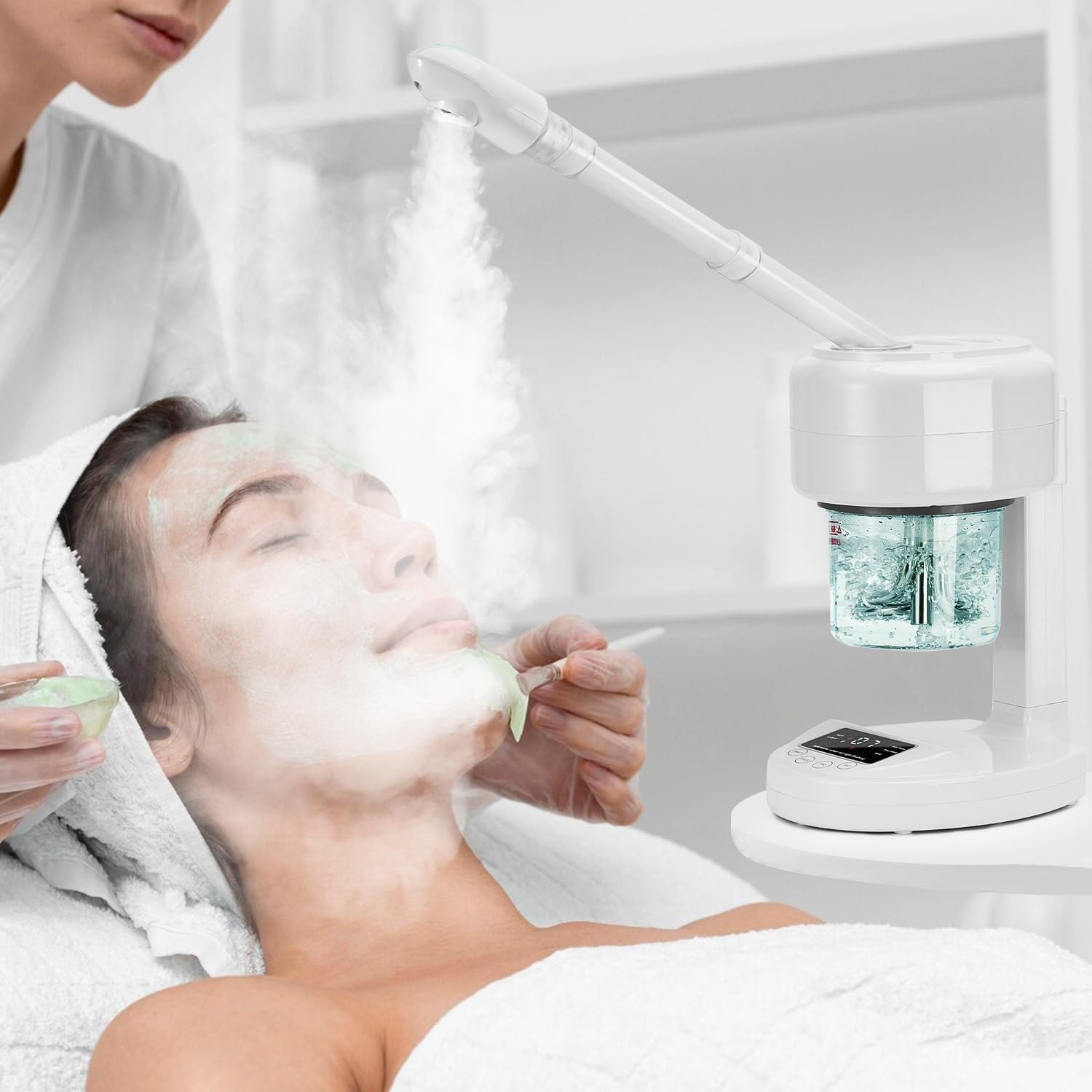 Esthetician Spa Facial Steamer 360° Rotating Arm Deep Cleaning for Home Salon