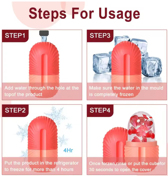Facial Ice Roller Mold Face Massager Skin Cooling Pore Minimizer Skincare Tool
