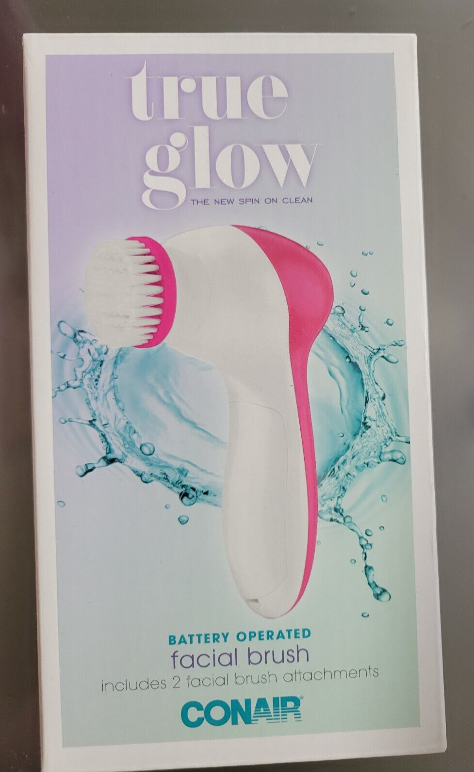 Conair True Glow Facial Cleansing Brush, Battery Operated, 2 Attachments FCB7