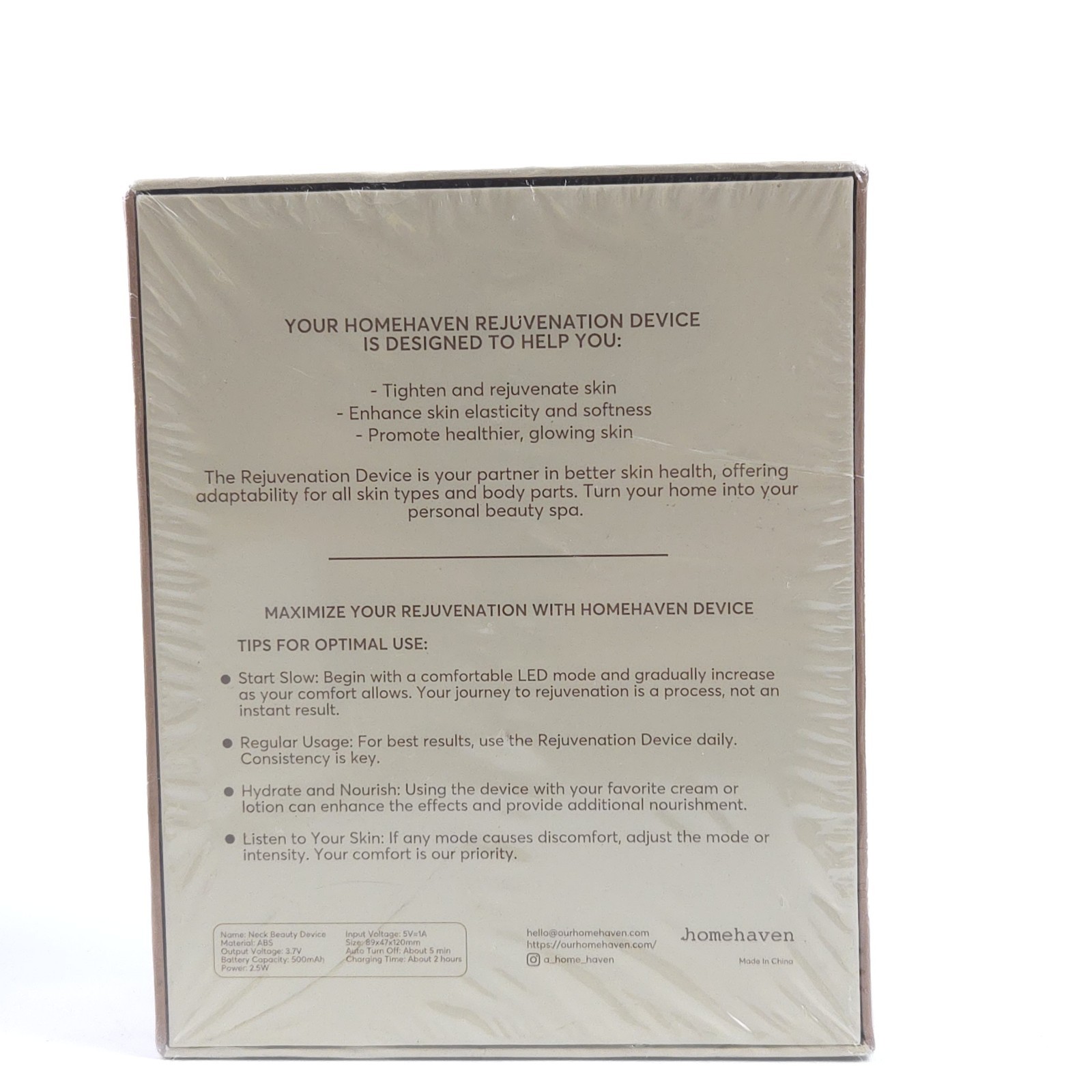 NEW Homehaven 3-in-1 Mini Facial Toning & Rejuvenation Device. White