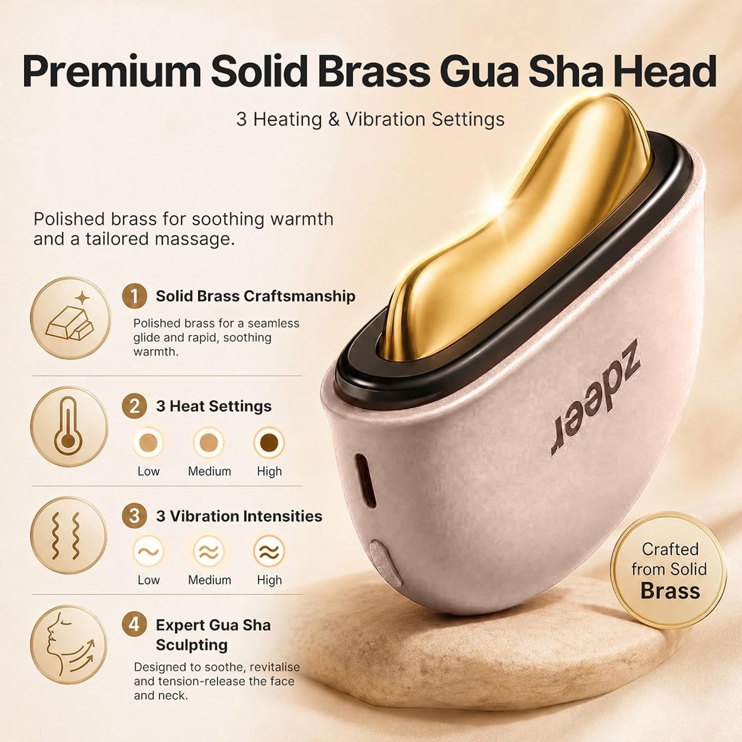 Portable Heated Gua Sha Facial Tool with Ergonomic Design & Anti-Aging Benefits