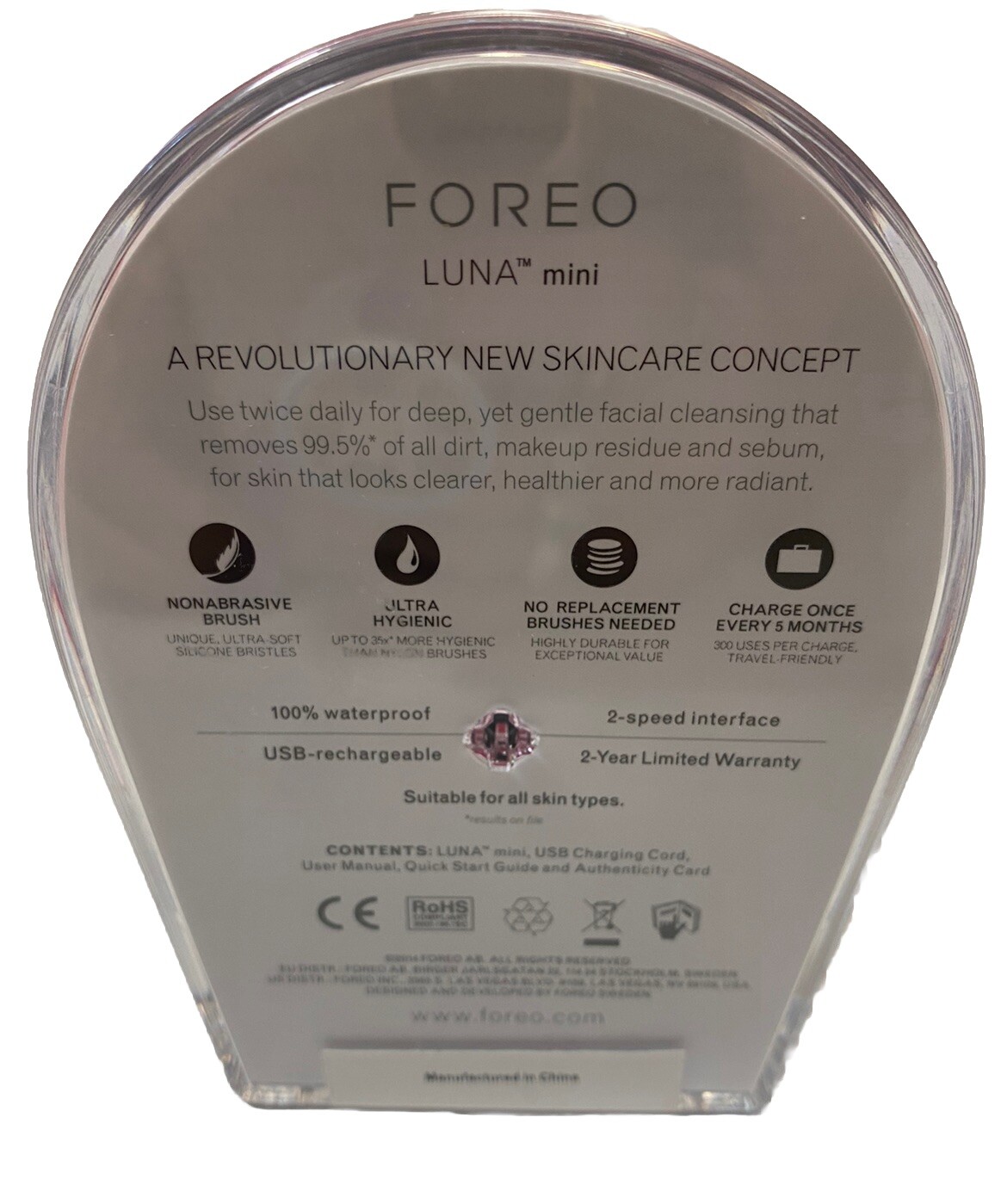 FOREO LUNA Mini T-Sonic Facial Cleansing Device Magenta NEW In Sealed Case