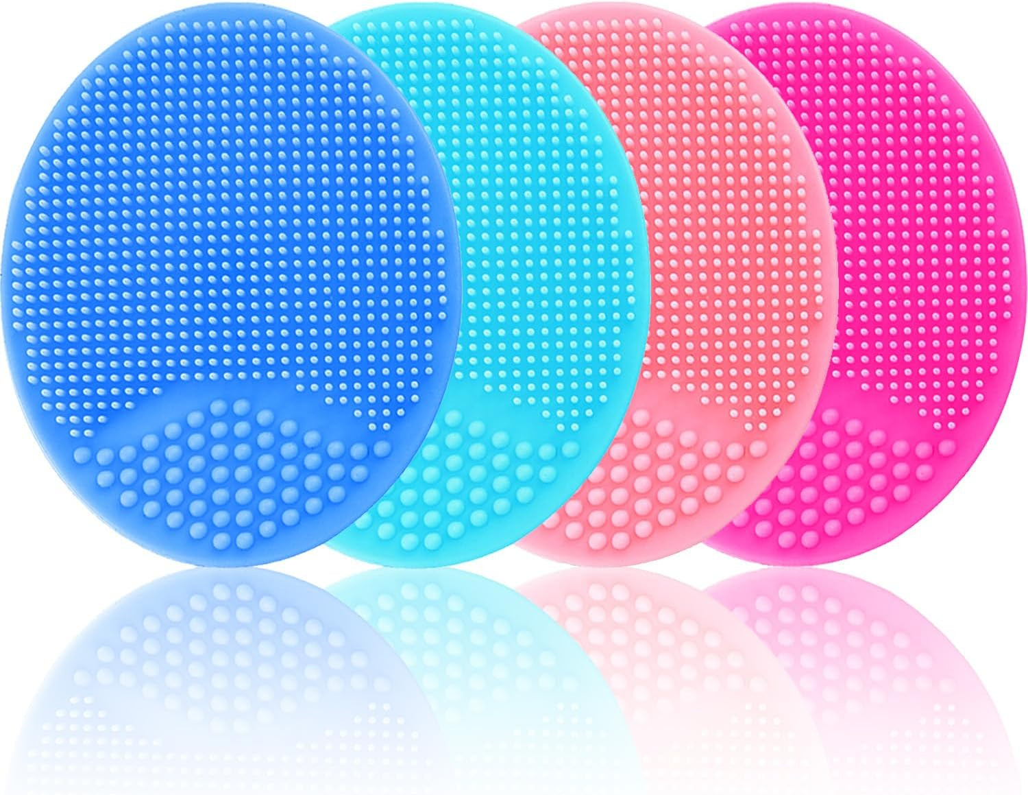 Silicone Facial Cleansing Brush – 4 Pack Face Scrubber & Exfoliator for Deep Cle