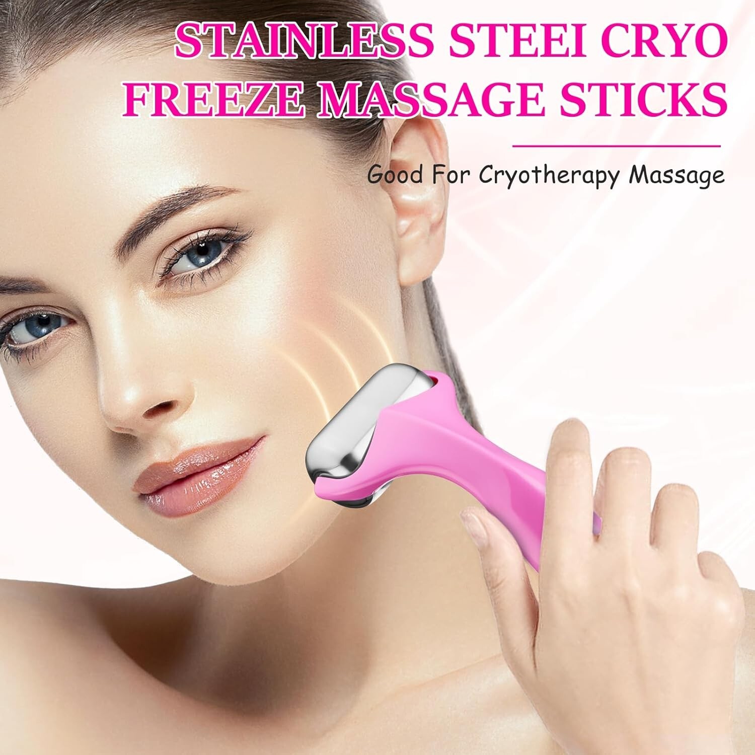 360° Rotating Ice Roller for Face-Stainless Steel Facial Massage Tool for Skin