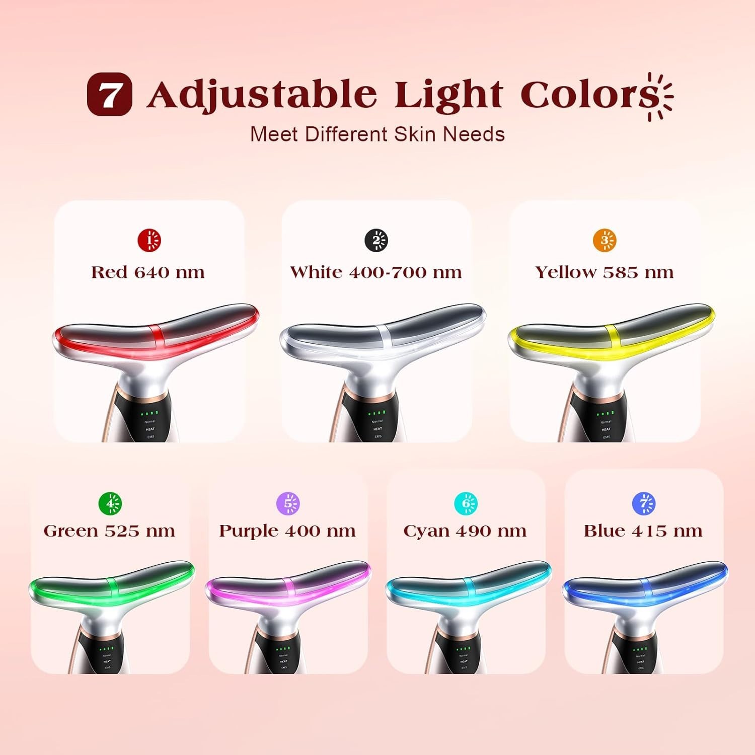 Facial Massager, 7 Colors Red Light Therapy for Face and Neck, Face Lift Devi…