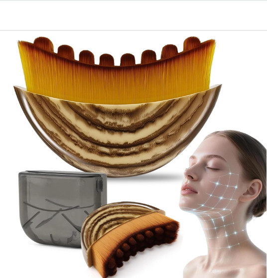 Ergonomic Lymphatic Face Brush for Jawline & Chin Sculpting