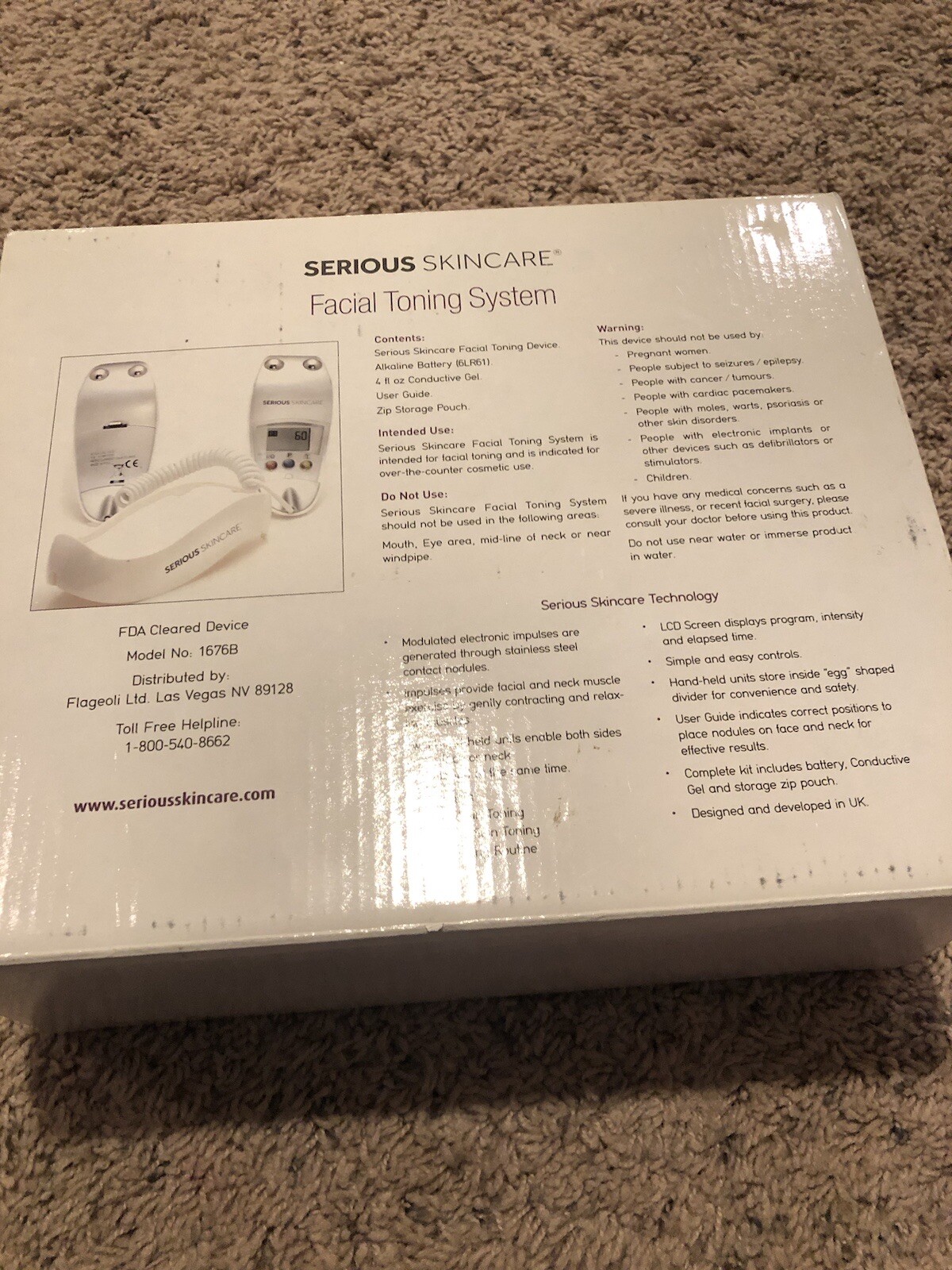 Open box Serious Skincare Facial Toning System 1676B model