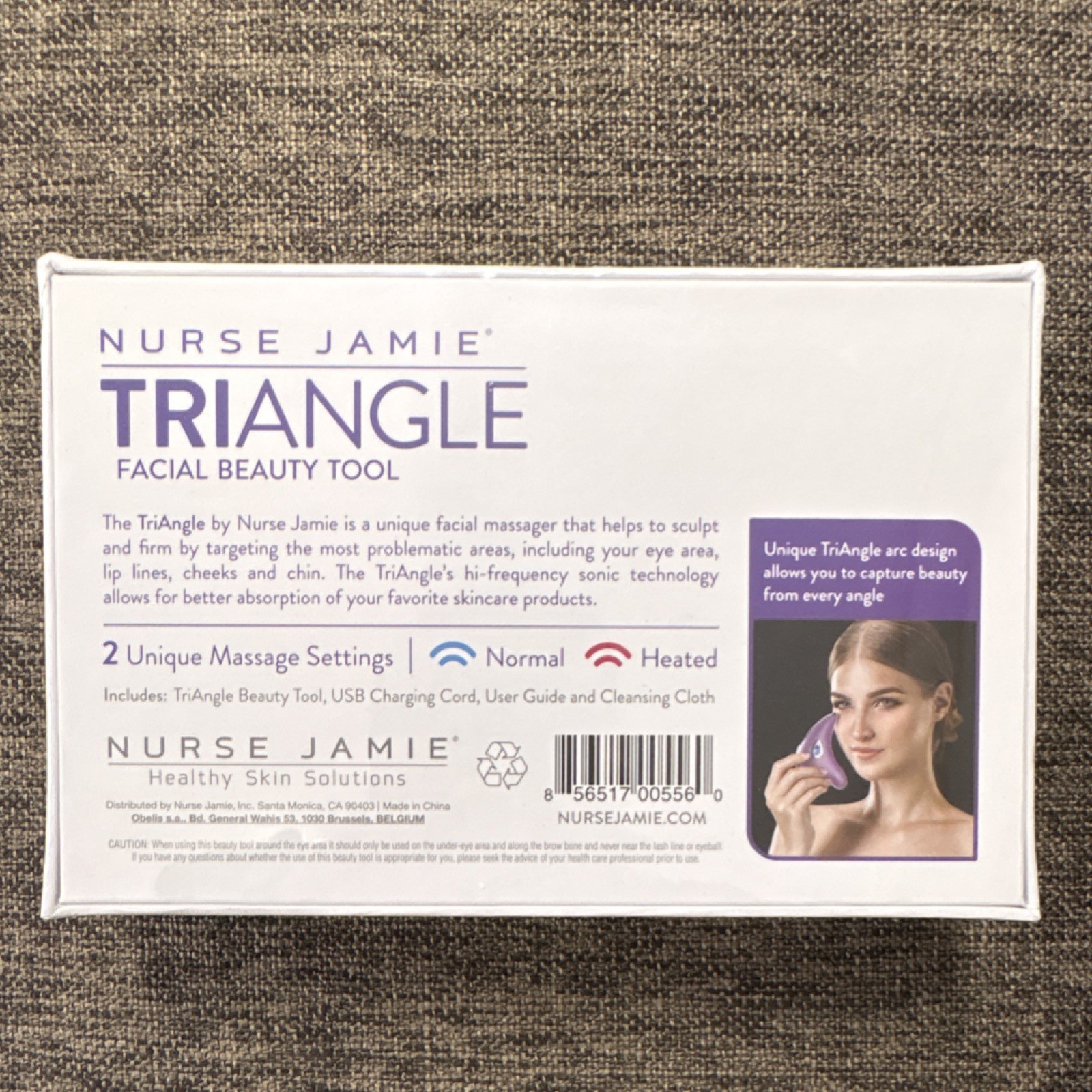 Nurse Jamie TriAngle Facial Beauty Tool, 2 Massage Settings, Sculpting, Purple