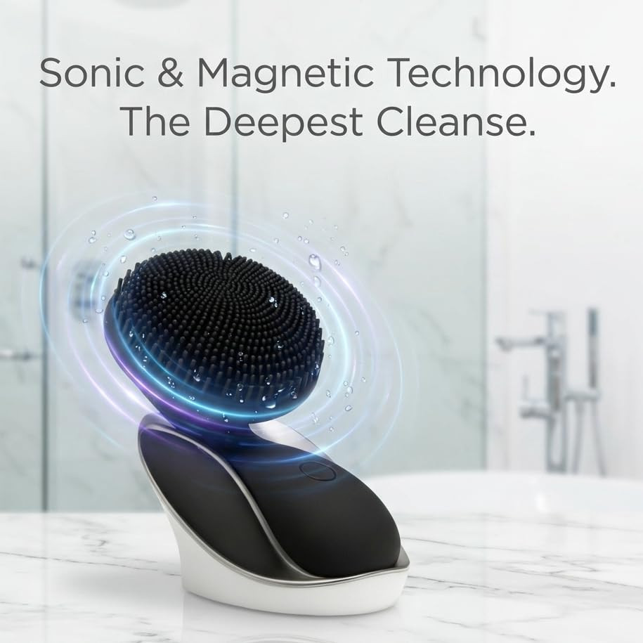 Tara Sonic Facial Cleansing Brush | Silicone Face Scrubber | Soft and Smooth Bri