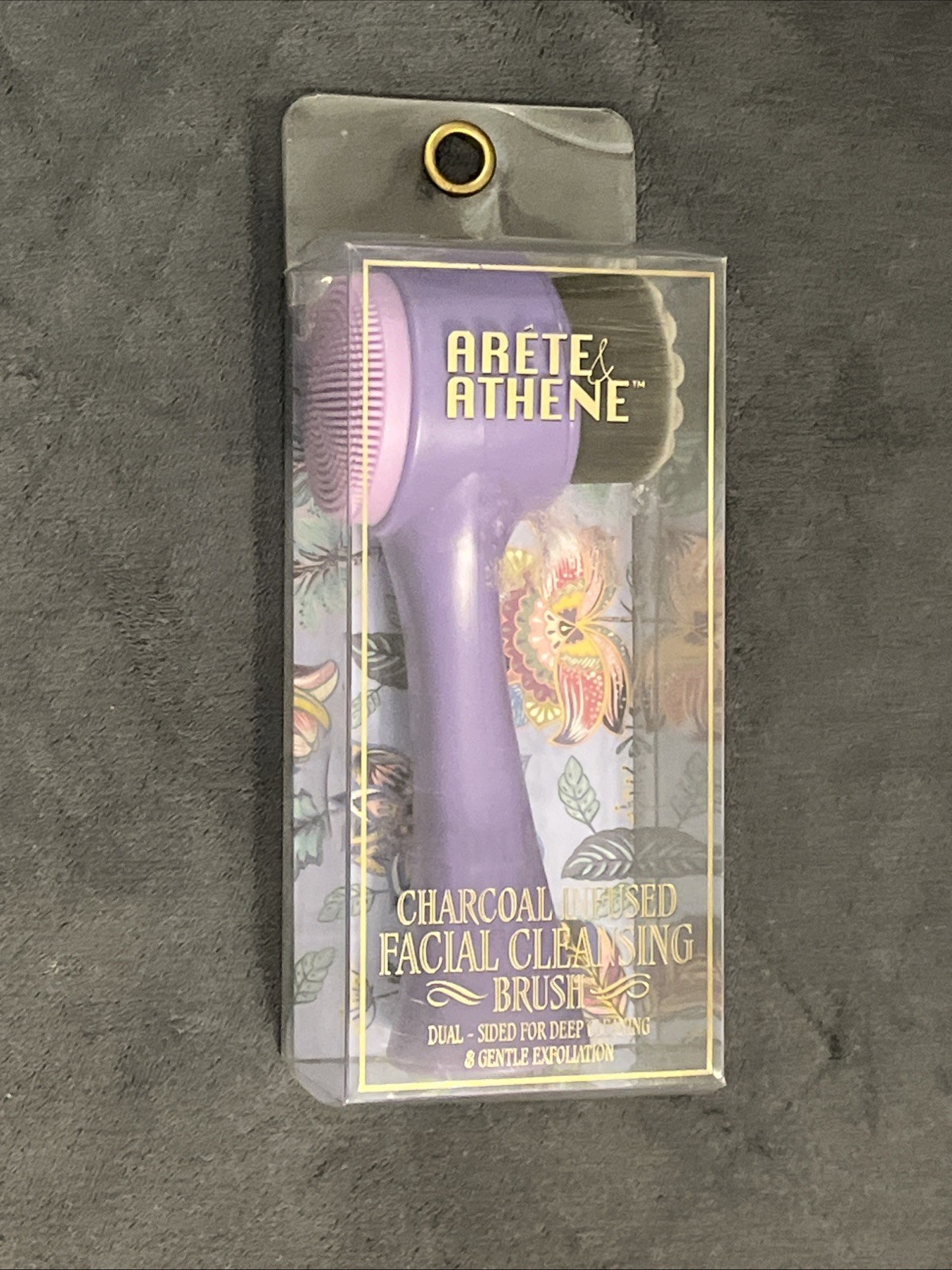 NEW Charcoal Infused Facial Cleansing & Exfoliating 2-in-1 Brush, Purple