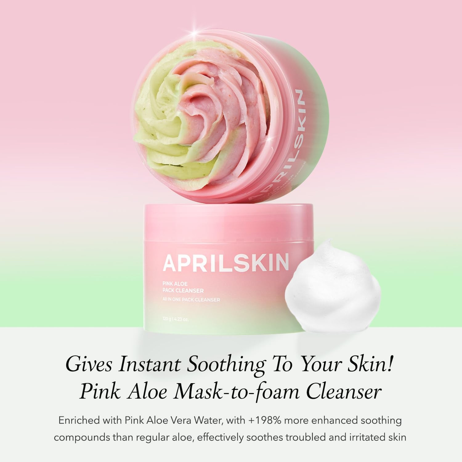 APRILSKIN Pink Aloe Cleanser with Pore Brush: Facial Polish