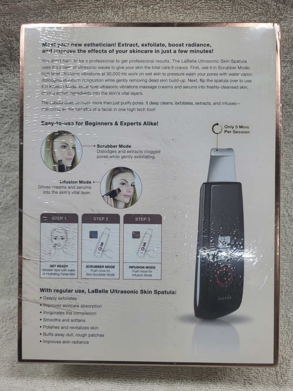Trophy Skin LaBelle Ultrasonic Skin Spatula Professional Grade Skin Care SEALED