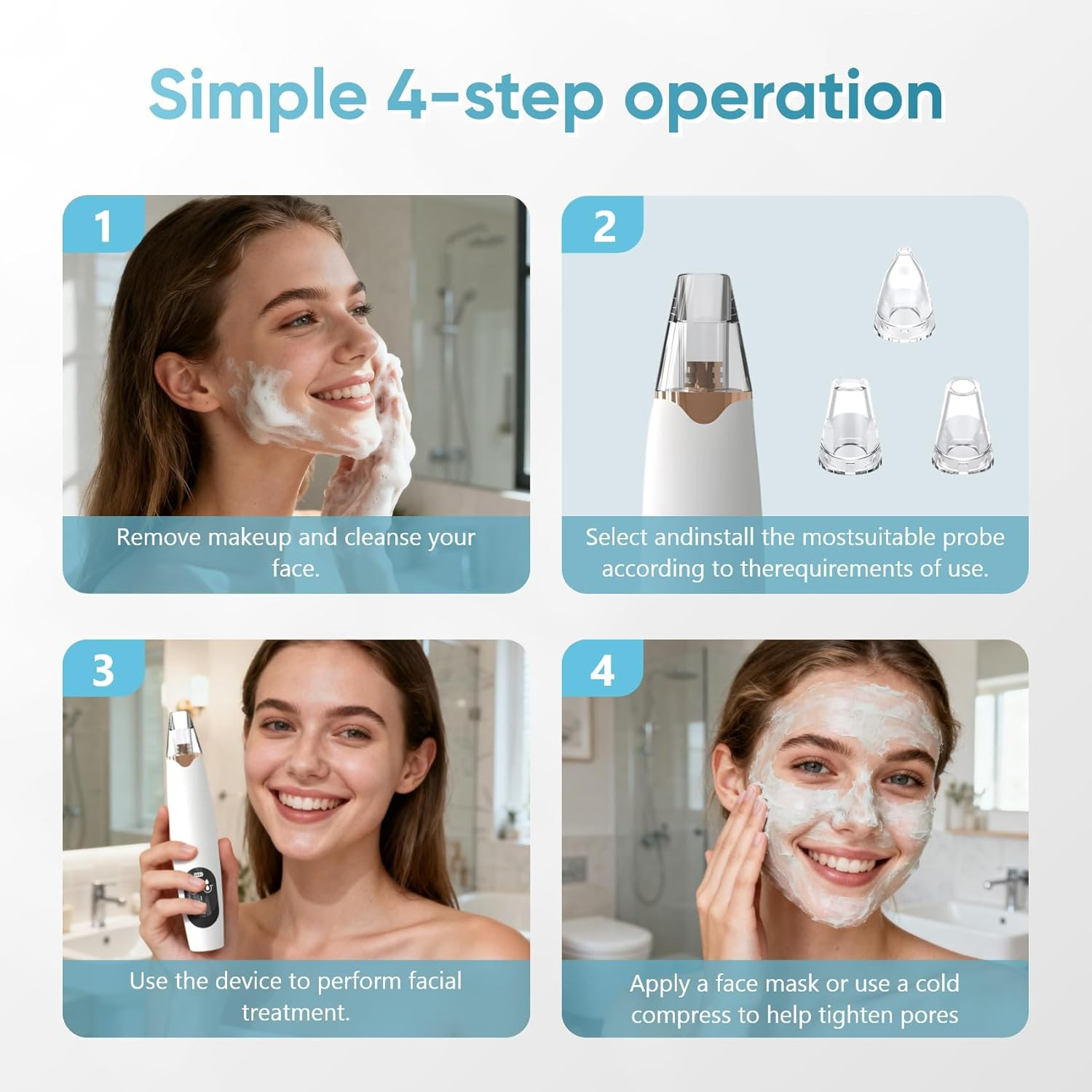 Facial Pore Blackhead Remover Vacuum – Facial Pore Cleaner 3 Adjustable Suction