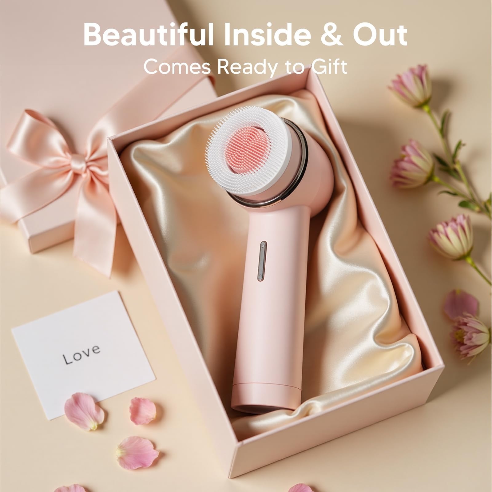 Rechargeable Waterproof Electric Facial Cleansing Brush, Dual Rotating Scrubber,