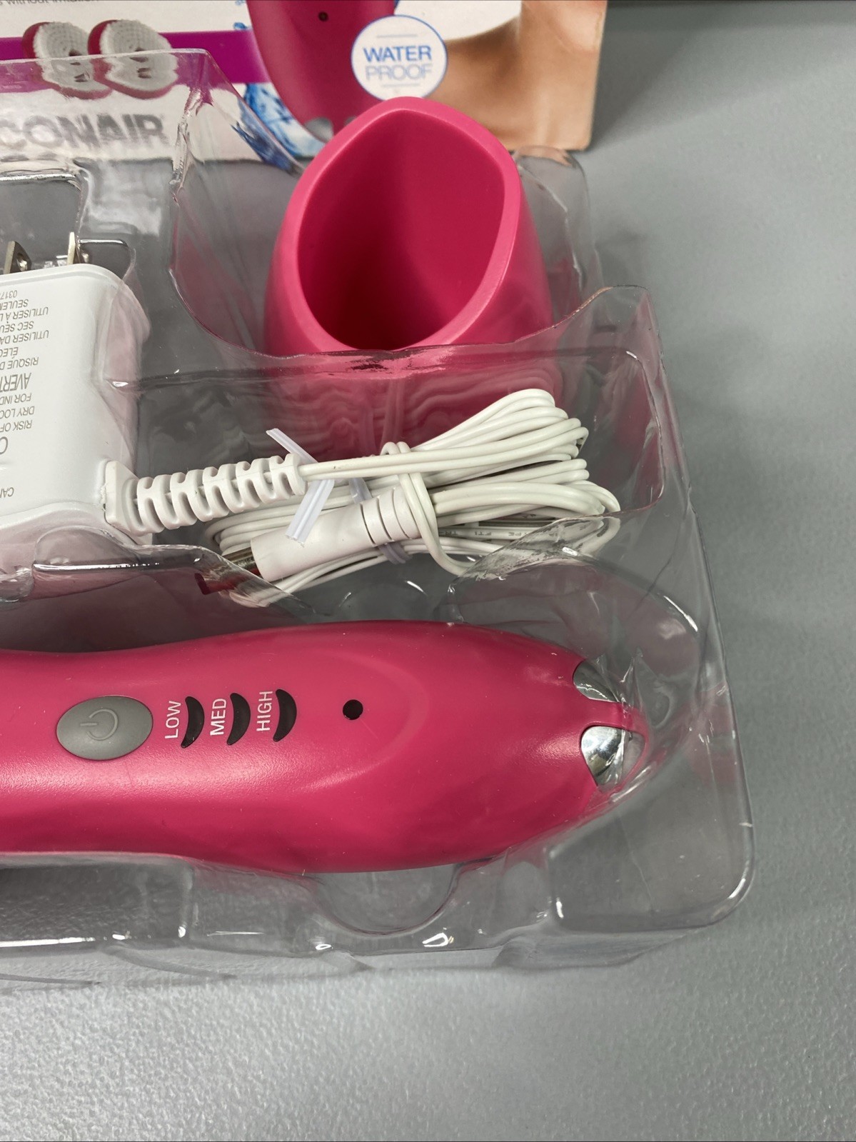 Conair True Glow Sonic Facial Brush Skincare Cleansing Brushes Waterproof Pink