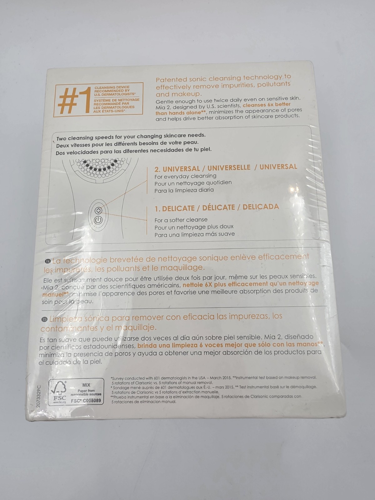 Clarisonic Mia 2 Sonic Skin Cleansing System – WHITE NEW Sealed