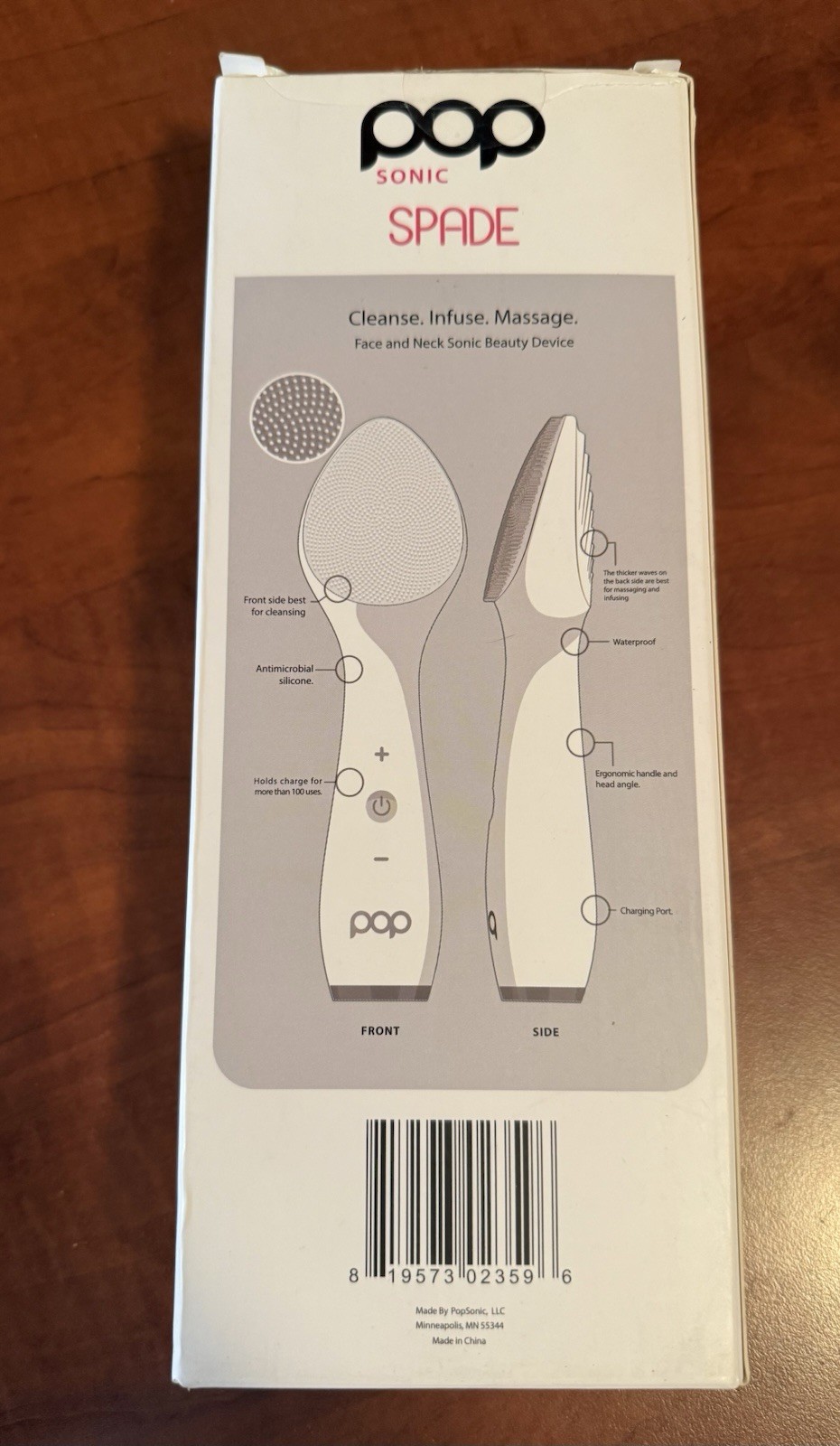POP Sonic Spade Face & Neck Vibrating Cleanser Massager Fascial Beauty Skin