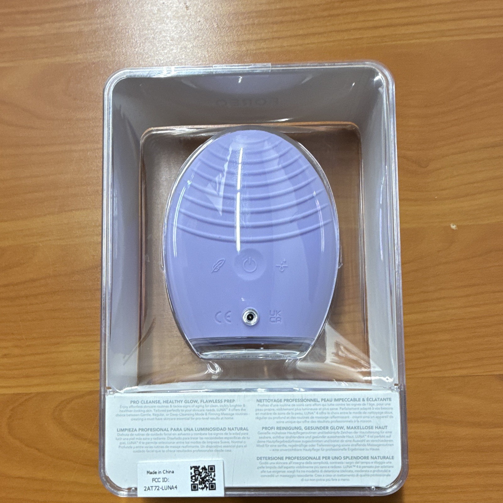 FOREO LUNA 4 Sensitive Skin Silicone Waterproof Facial Cleansing Brush Purple
