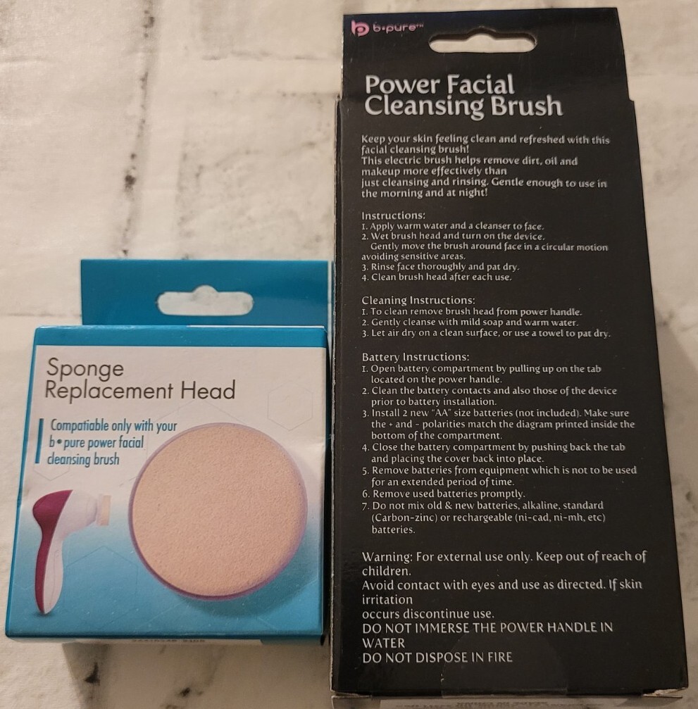 B·pure Power Facial Cleansing Brush Gently Exfoliates Unclogs Pores, Replacement