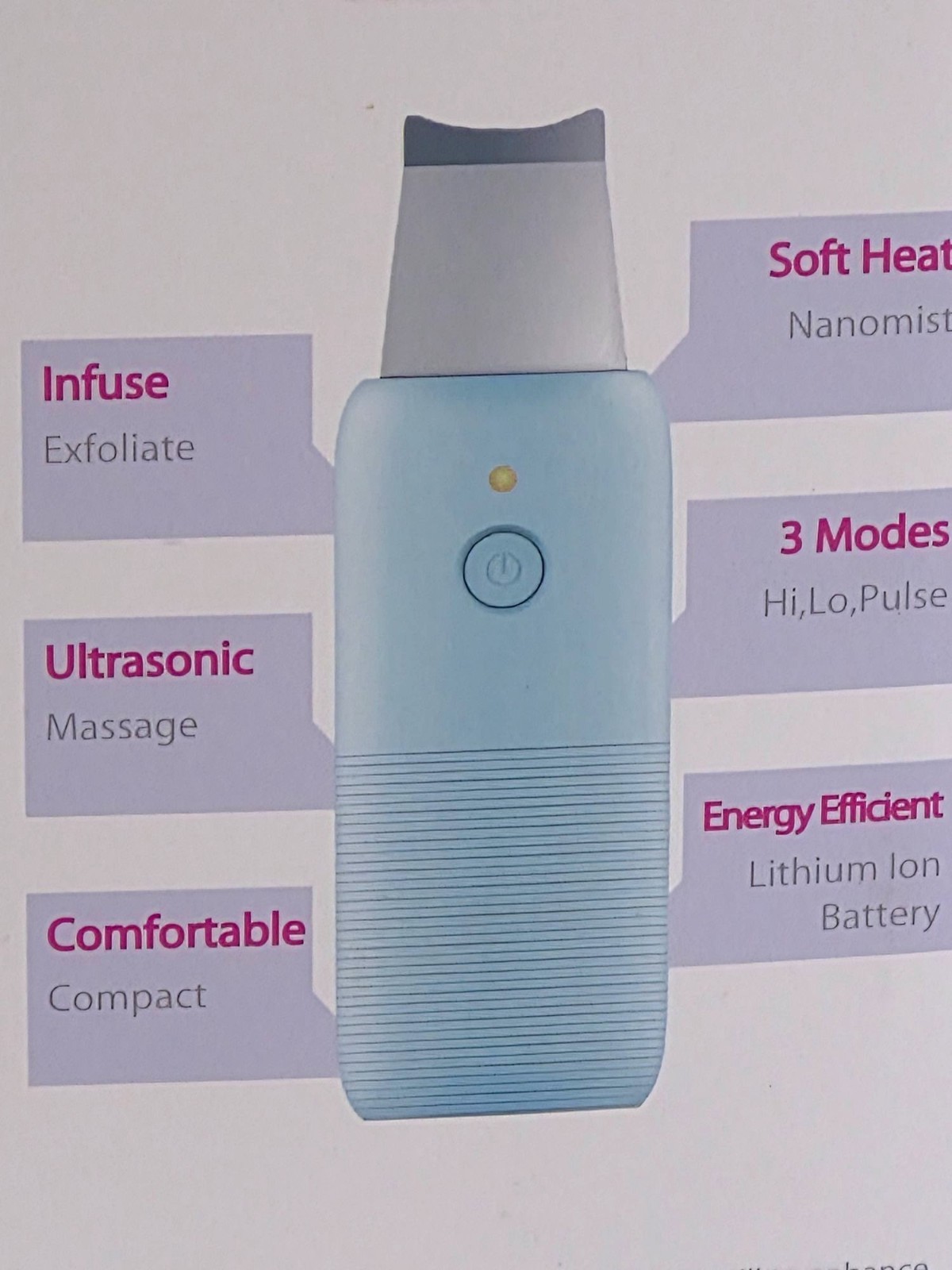 Pop Sonic Buff 2.0 Ultrasonic Exfoliation Device Refresh Exfoliate & Infuse Co