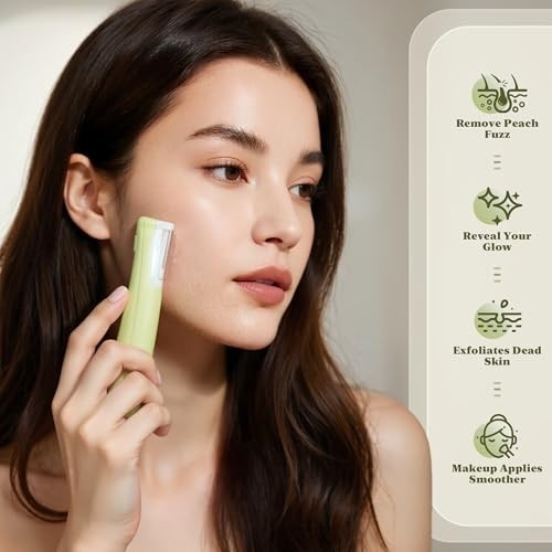 Rechargeable Dermaplaning Tool with LED Light, 3 Speeds, Facial Exfoliation & Ha