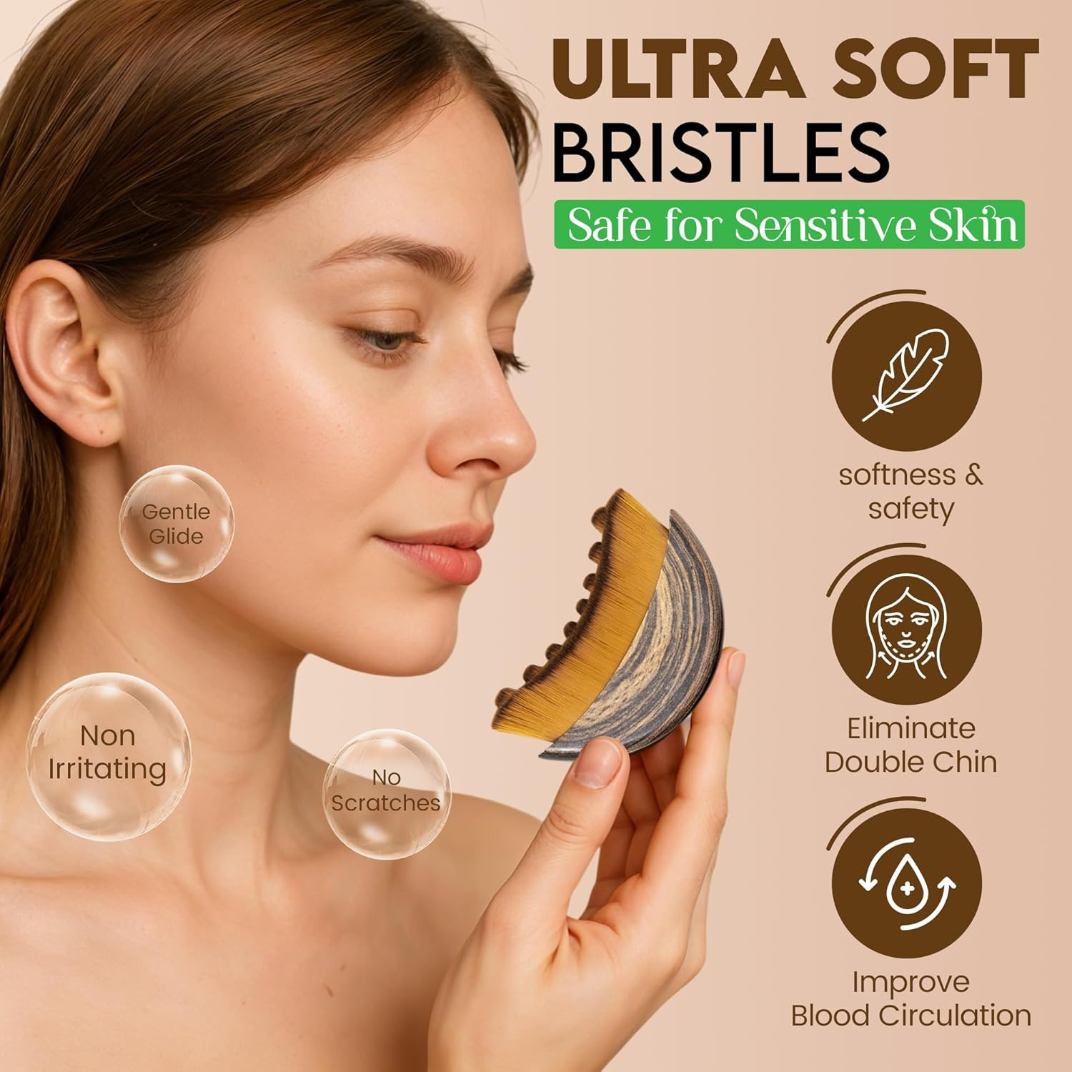 Lymphatic Contour Face Brush, Lymphatic Drainage Brush, Double Chin Reducer Lymp