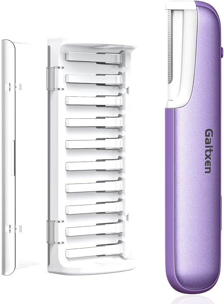 Facial Exfoliation Tool – Rechargeable Dermaplaning with 10 Blades, Hair Removal