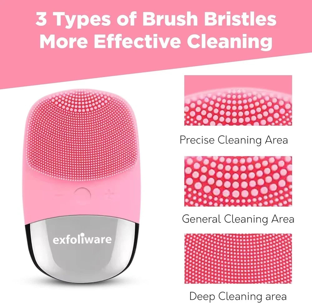 Facial Cleansing Brush –3-in-1 Silicone Electric Face Scrubber