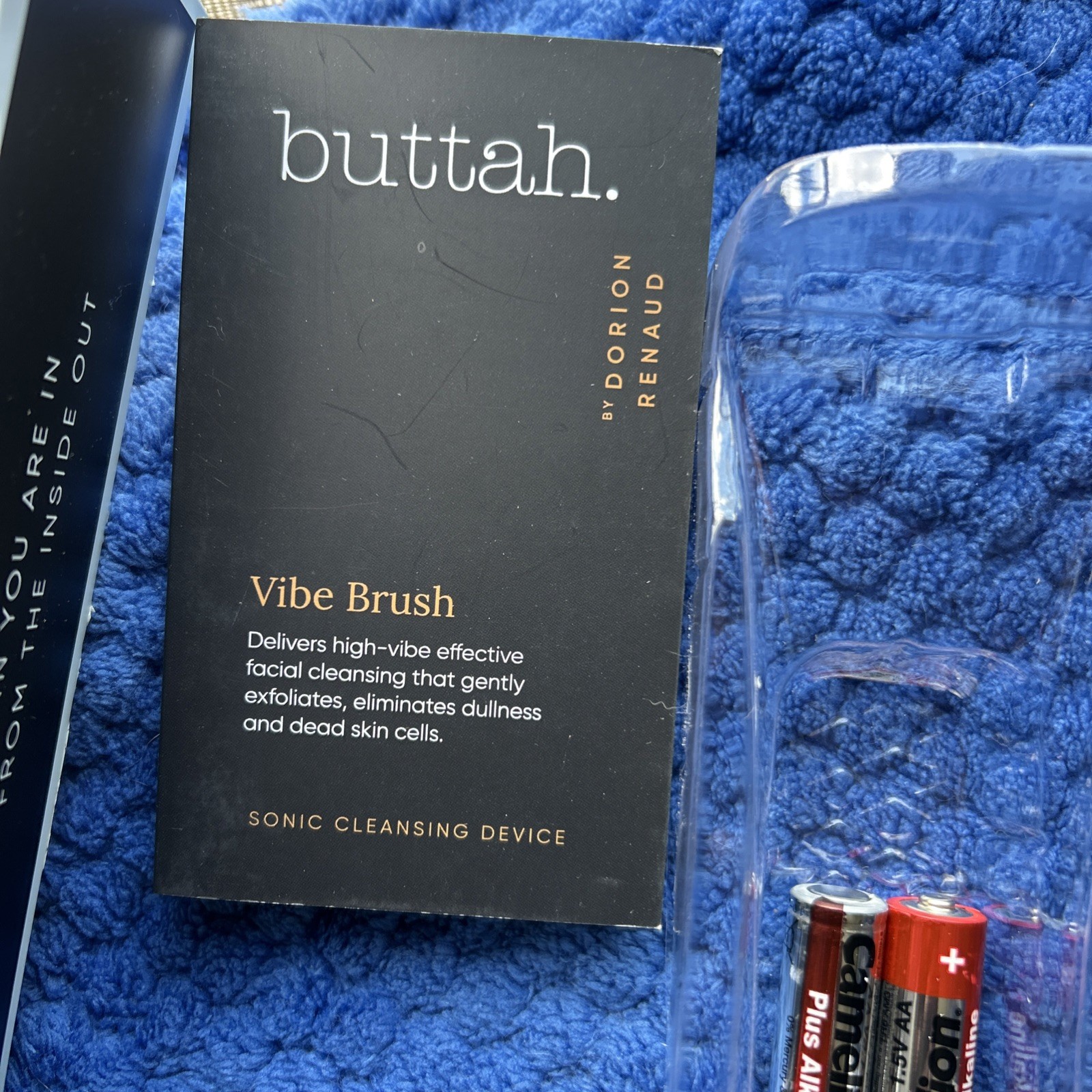 Buttah Skin by Dorion Renaud Buttah Vibe Cleansing Brush Stand & Batteries NEW