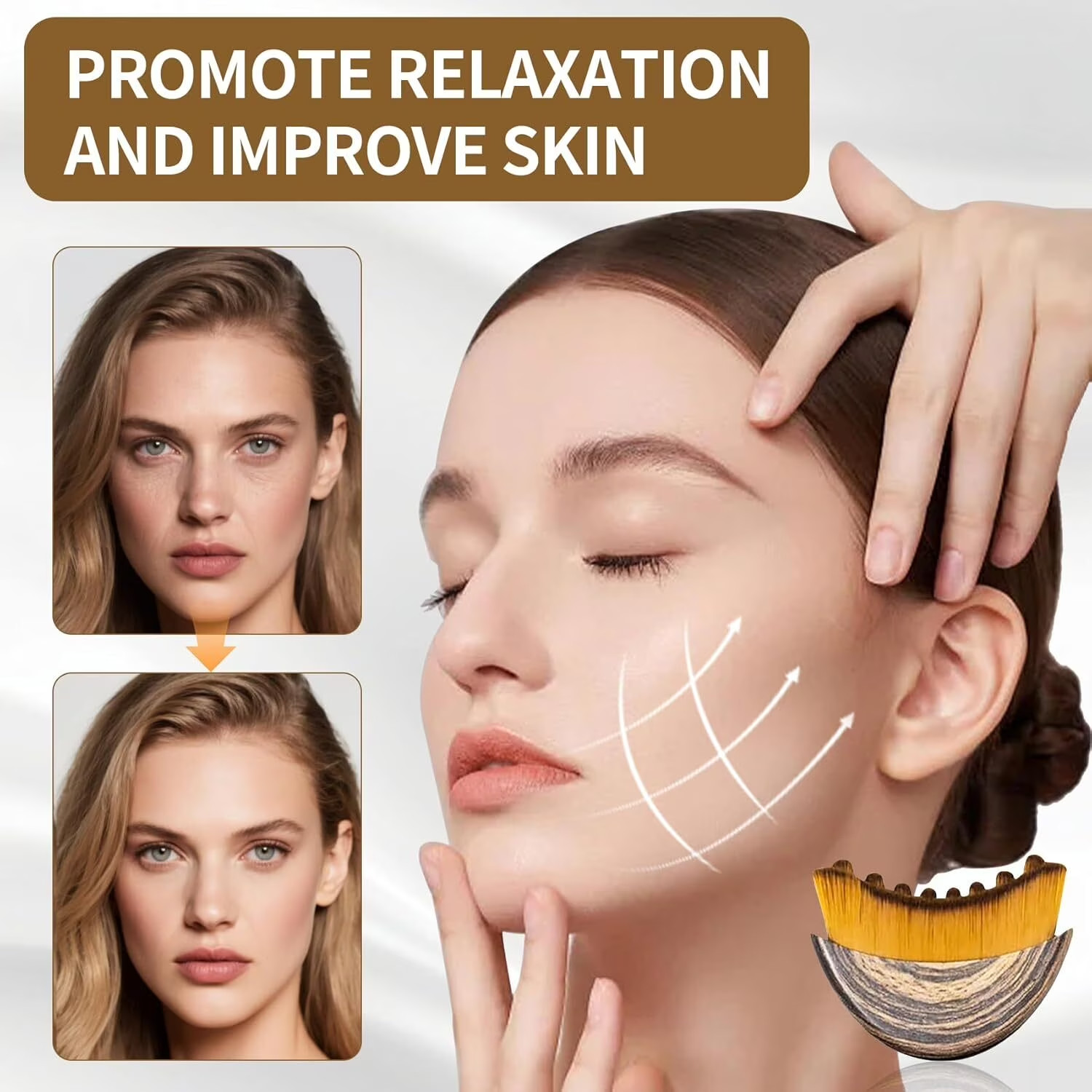 2PC Lymphatic Contour Face Brush Lymphatic Drainage Massager for Face by Glowiex