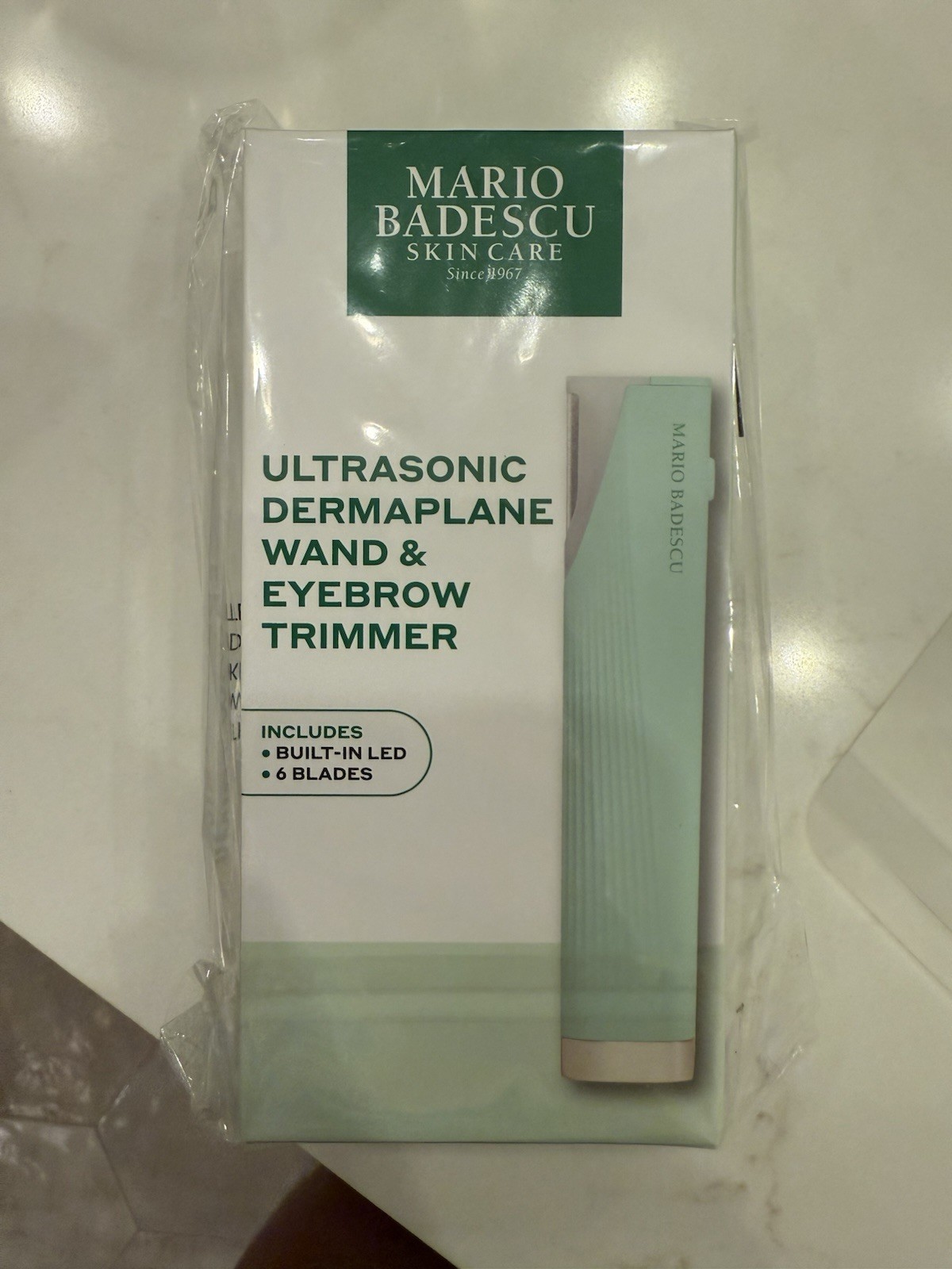 Mario Badescu Ultrasonic Dermaplane Wand with Eyebrow Trimmer NIB Sealed