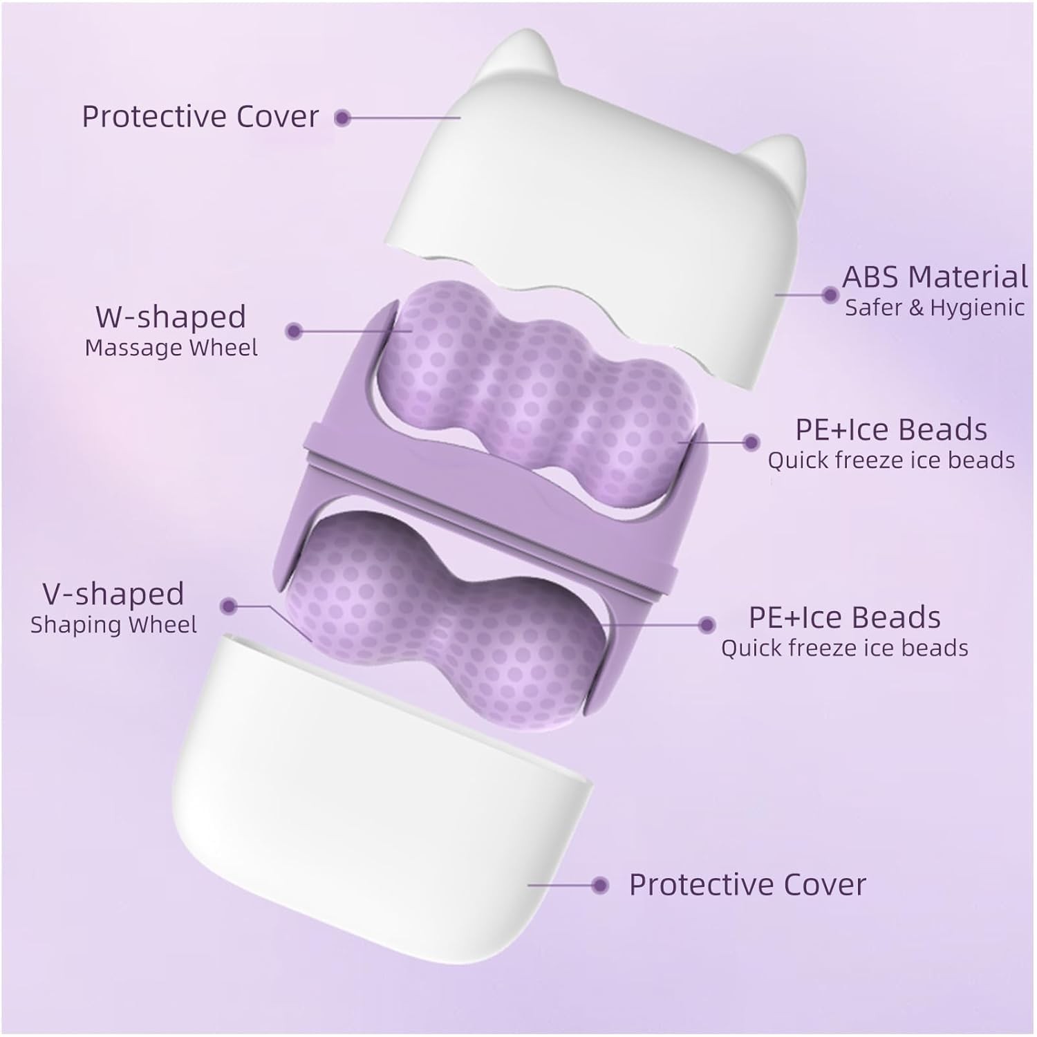 Ice Roller for Face Eyes Multi Functional Facial Skin Care Tools with 2 white
