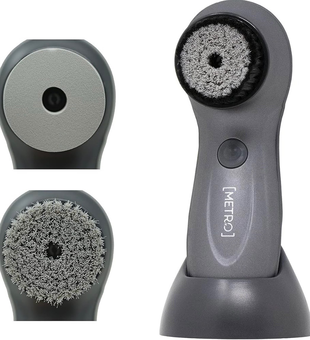 Metro Facial Cleansing Brush Exfoliator Scrubber 3 heads Bi-directional Rotation
