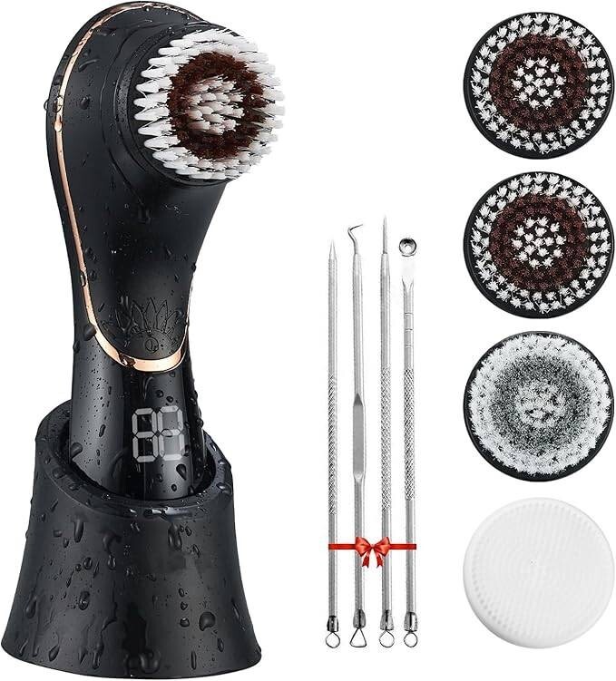 Cepillo de limpieza facial, exfoliante, recargable, IPX7, resistente al. neuvo.