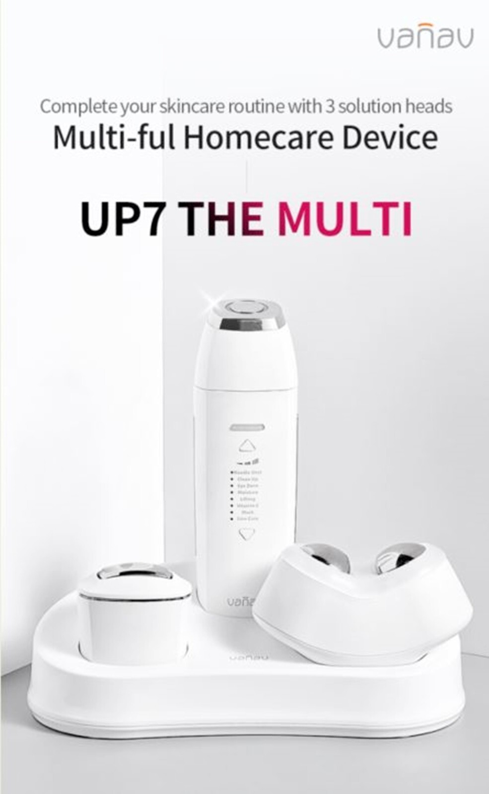 VANAV UP7-THE MULTI Facial Massager 3Head Microcurrent MTS Care ⭐Gift⭐[In Stock]