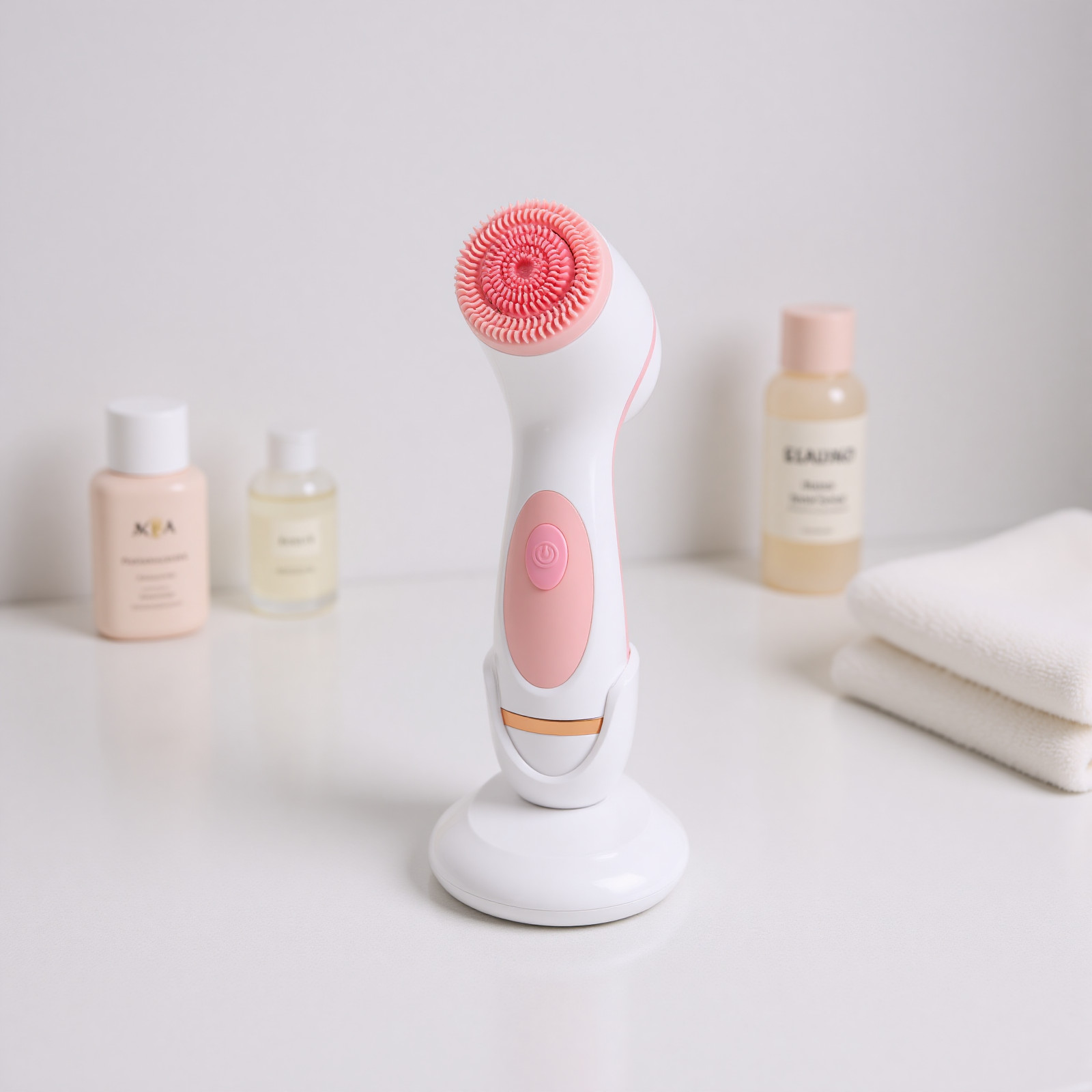 2-Facial Cleansing Brush Rechargeable IPX5 Water Proof Face Scrubber With 3 Head