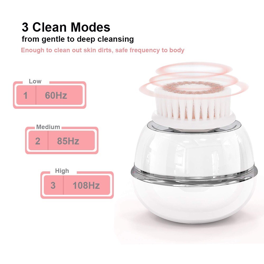 Electric Rechargeable Sonic Scrubber Silicone Facial Cleansing Brush For Face